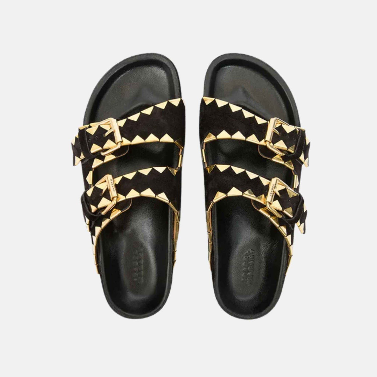 Isabel Marant Lennyo Flat Embellished Sandals In Leather, Top