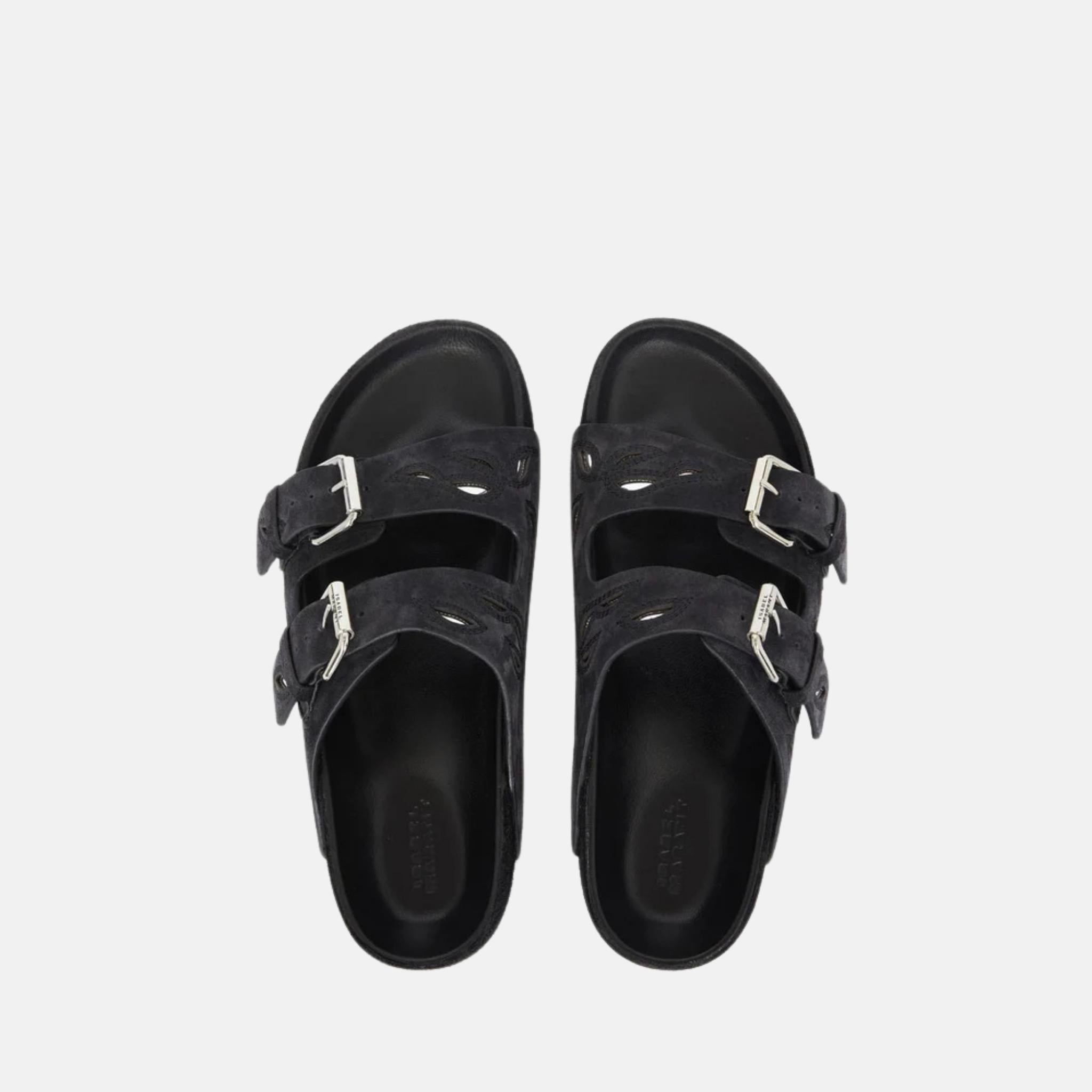 Isabel Marant Lennyo Flat Sandals In Patterned Leather, Top