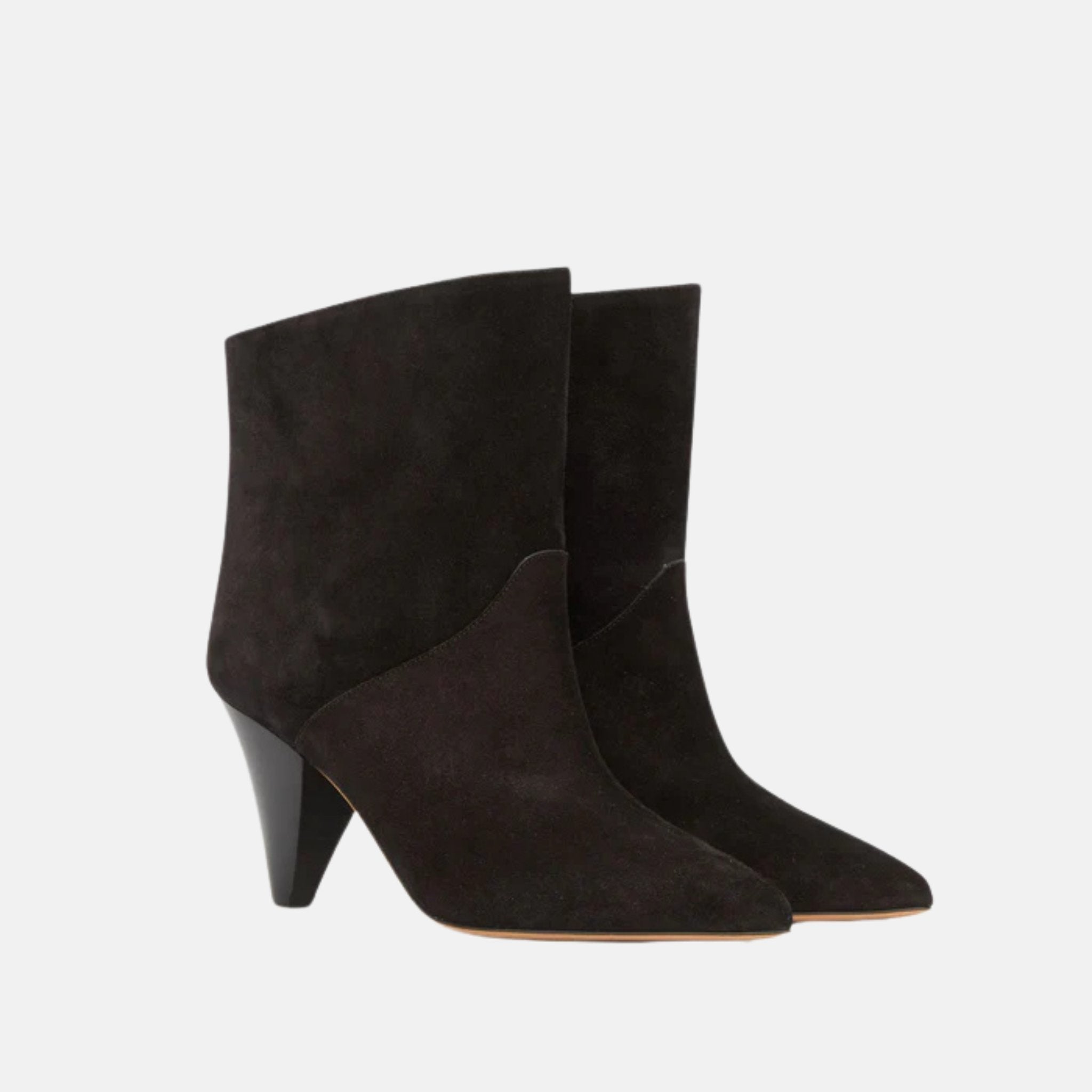 Isabel Marant Loline Boots In Suede Calfskin Leather, Black, Front