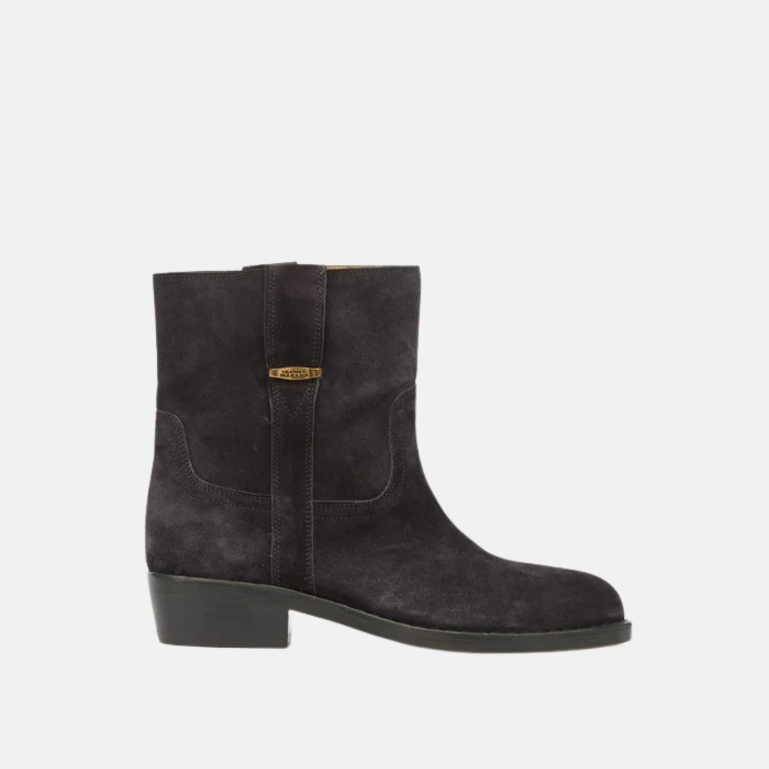 Isabel Marant Lylie Camargue Boots In Suede Calfskin Leather, Black, Side