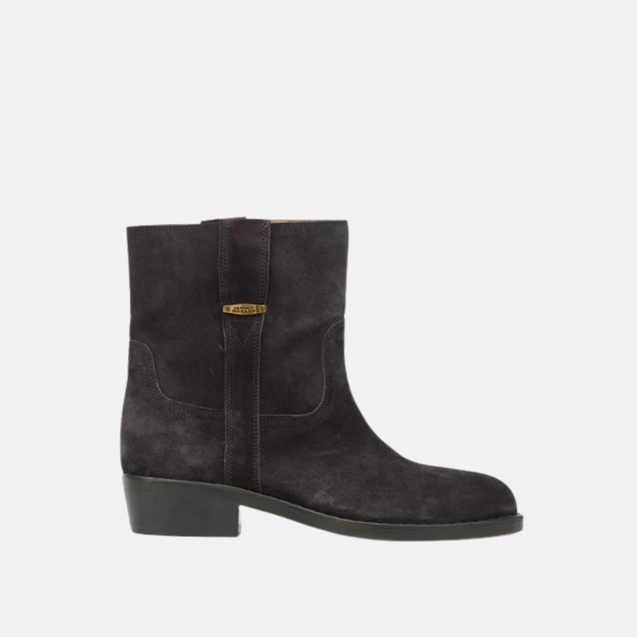 Isabel Marant Lylie Camargue Boots In Suede Calfskin Leather, Black, Side