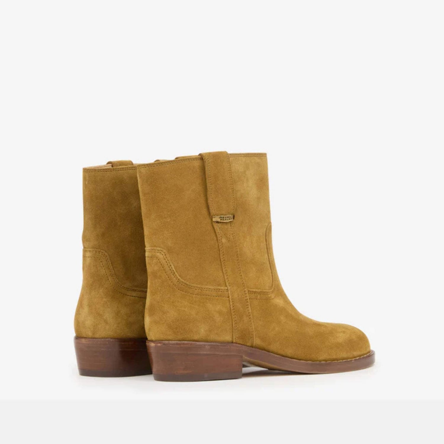 Isabel Marant Lylie Camargue Boots In Suede Calfskin Leather, Sepia, Back