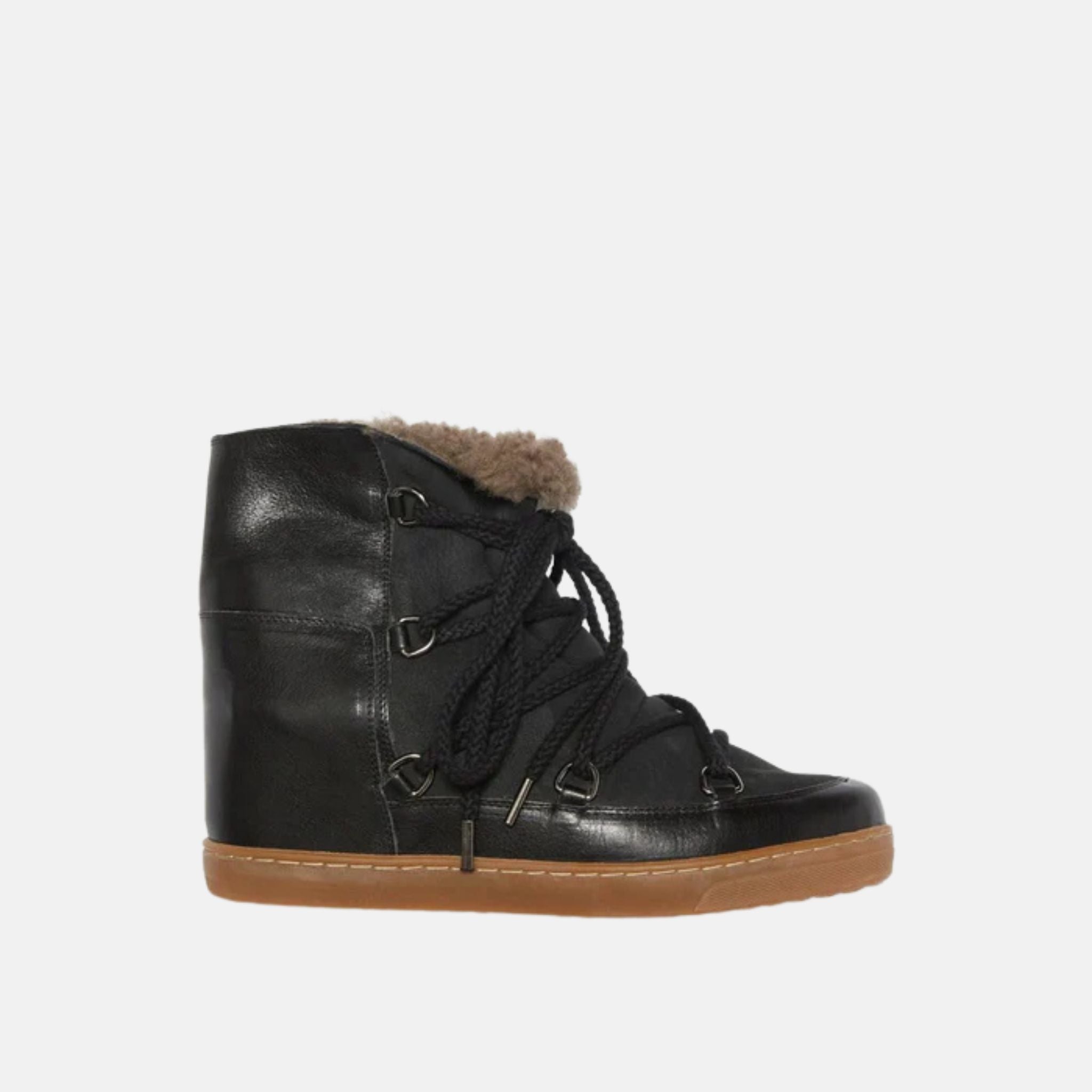 Nowles Shearling Lined Snow Boots, Black, Side