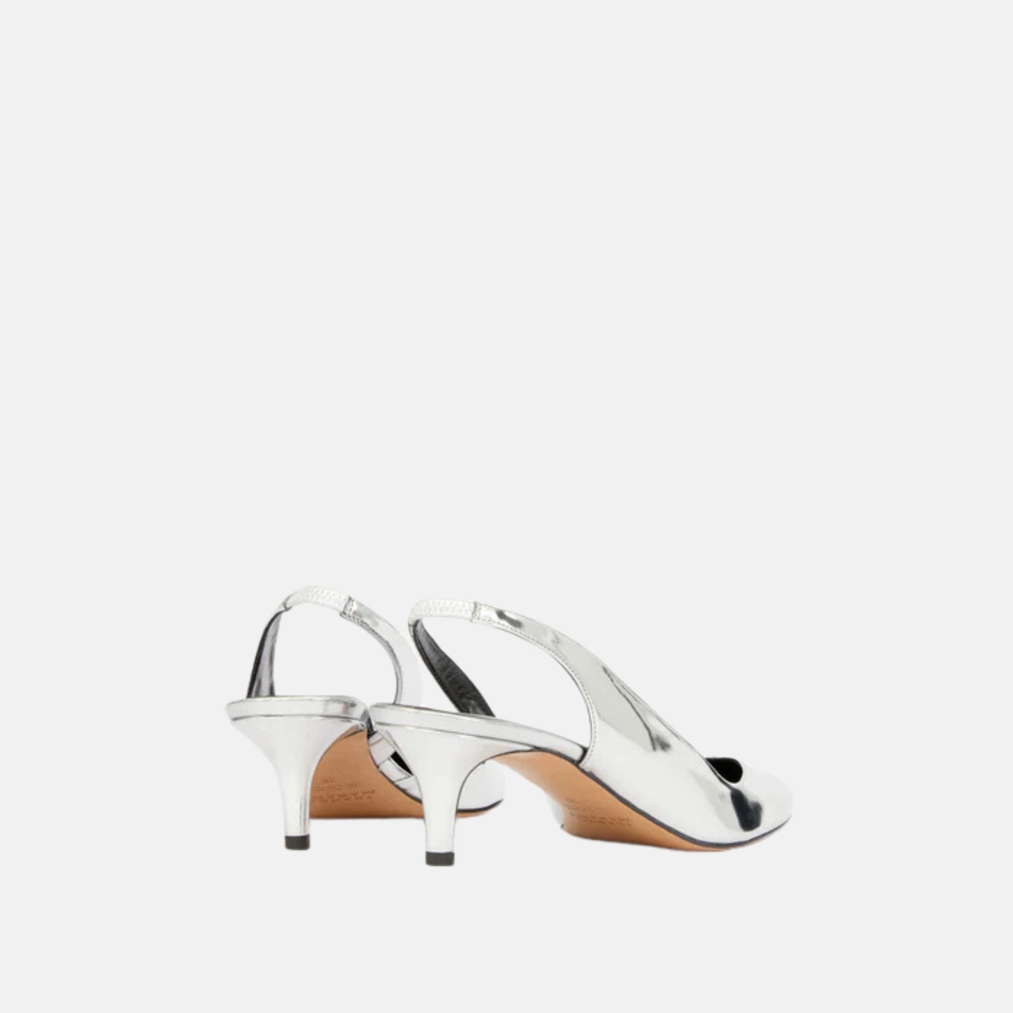 Isabel Marant Padim Slingback Pumps In Mirror Effect Finish, Back