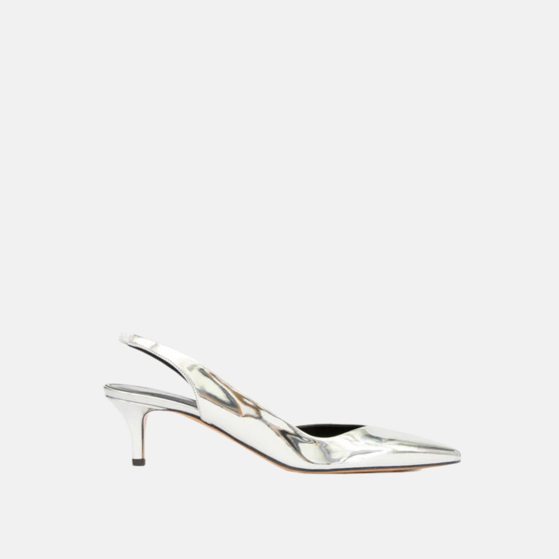Isabel Marant Padim Slingback Pumps In Mirror Effect Finish, Side