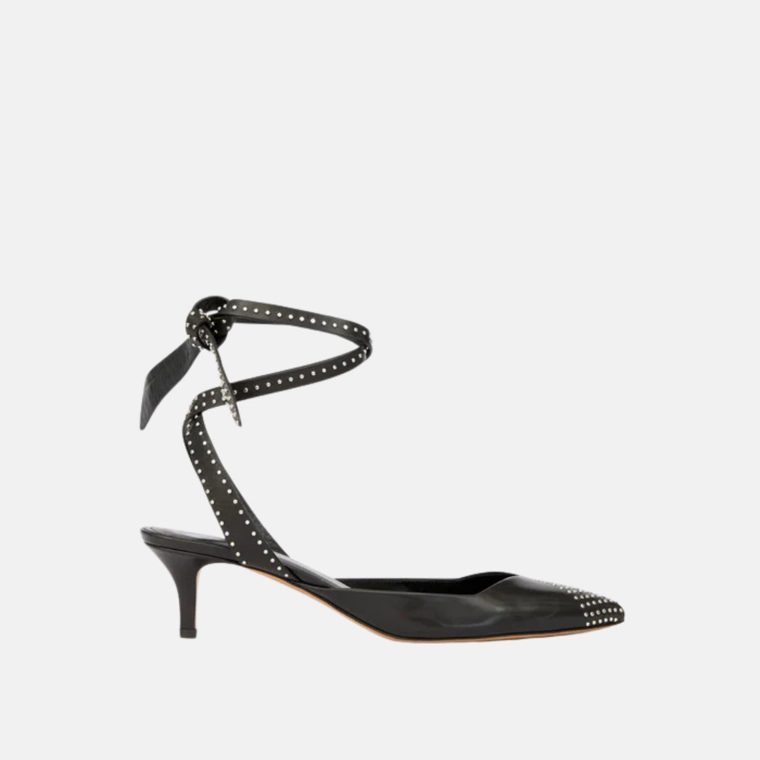 Isabel Marant Pilvee Slingback Pumps In Studded Calfskin Leather, Side