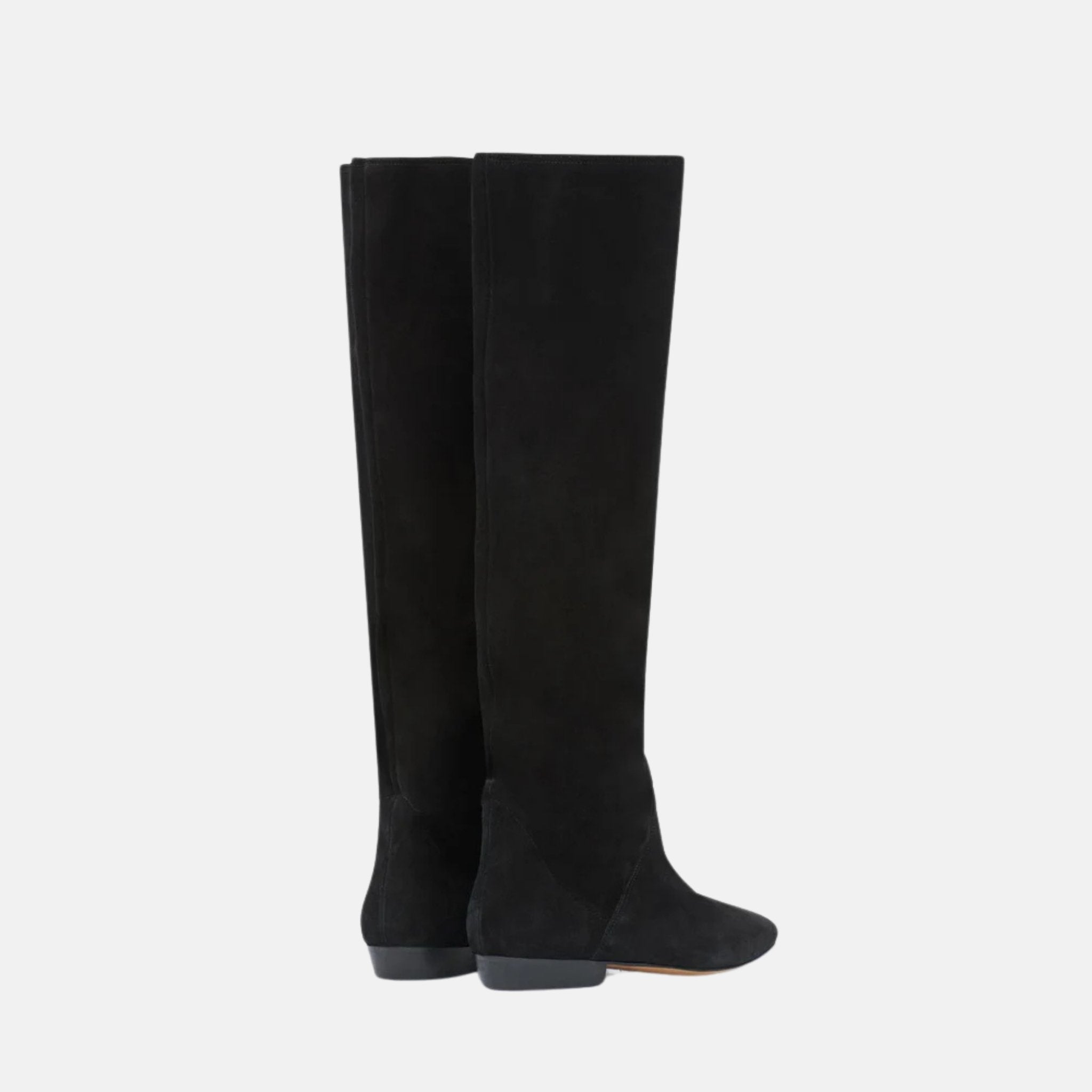 Isabel Marant Sayla Flat Boots In Suede Leather, Black, Back