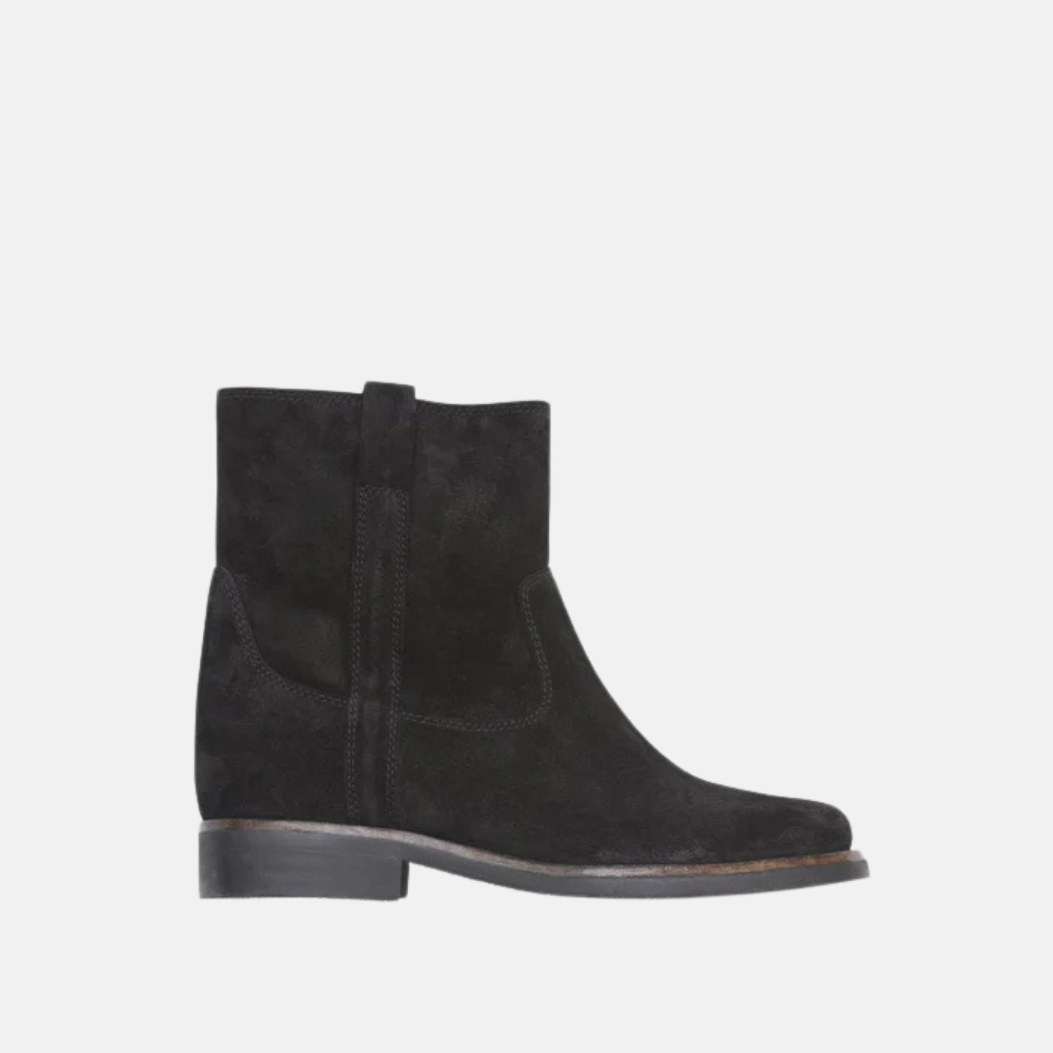 Isabel Marant Susee Camargue Ankle Boots In Calf Leather, Black, Side