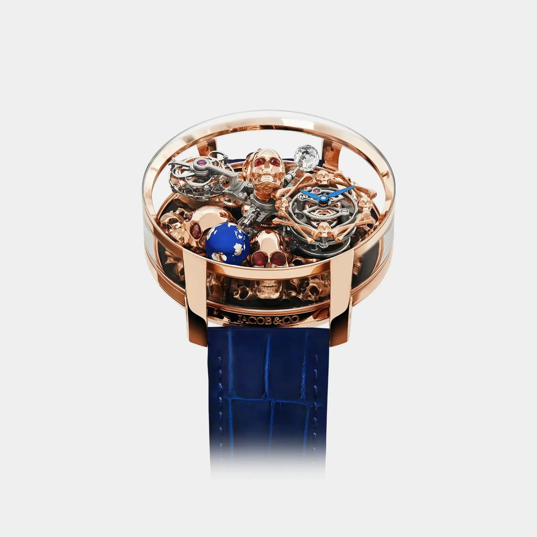 Jacob &amp; Co. Astronomia Art 4 Skulls Rose Gold Baguette, Front