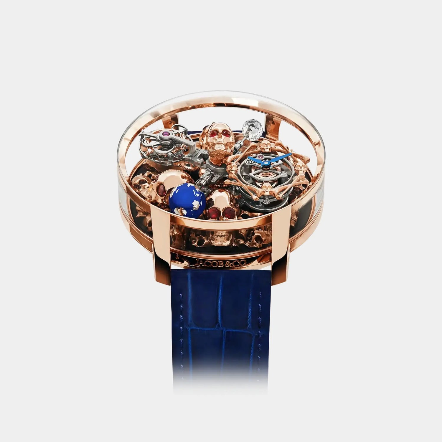 Jacob &amp; Co. Astronomia Art 4 Skulls Rose Gold Baguette, Front