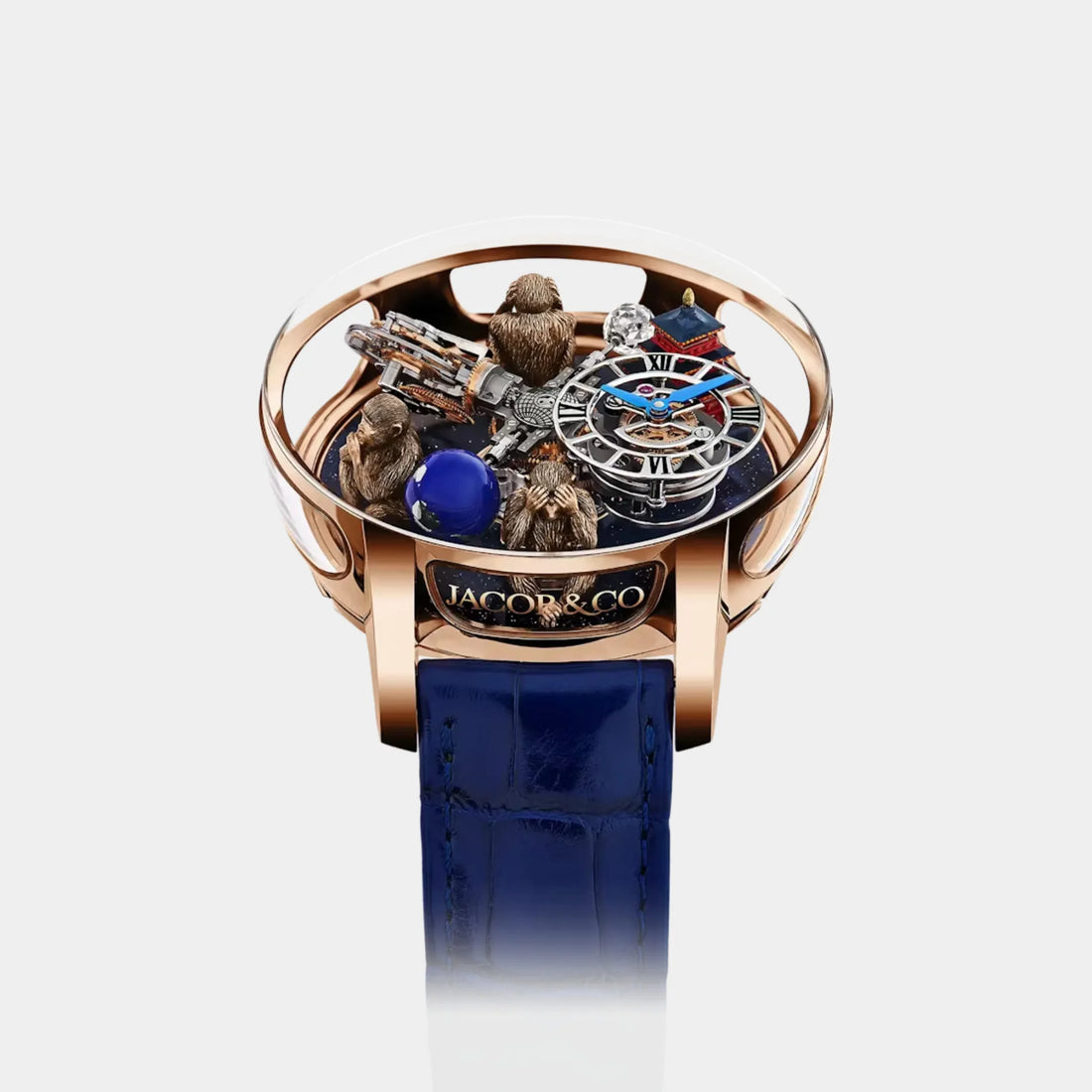 Jacob & Co. Astronomia Art Three Wise Monkeys Temple Rose Gold