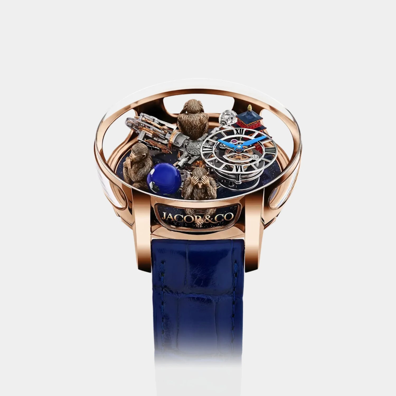 Jacob &amp; Co. Astronomia Art Three Wise Monkeys Temple Rose Gold