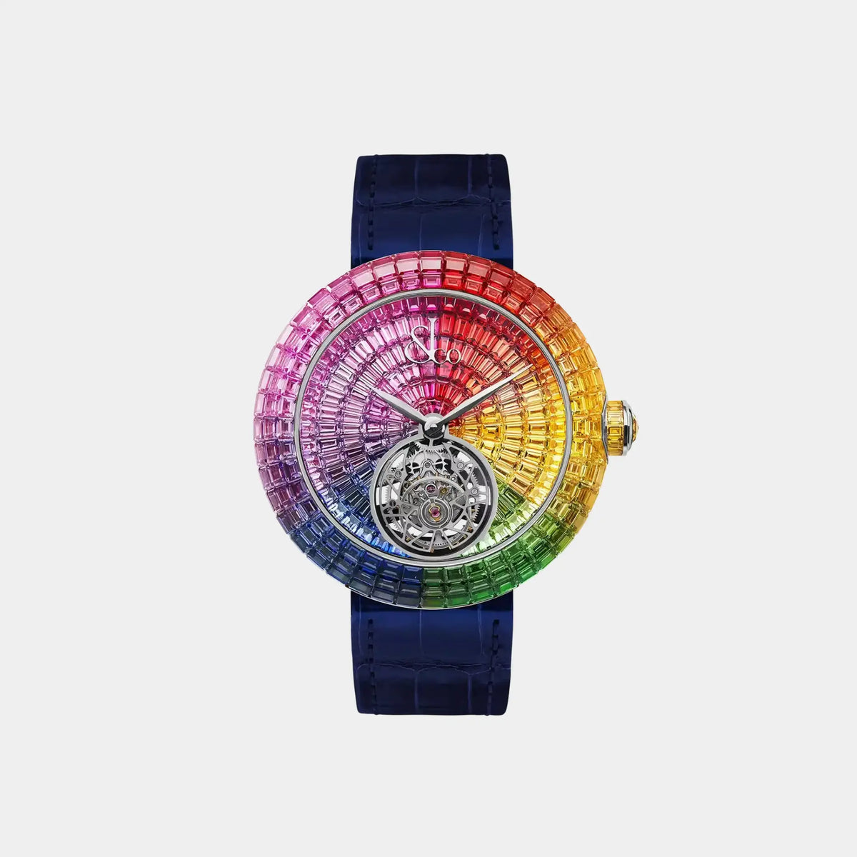 Brilliant Flying Tourbillon Rainbow White Gold