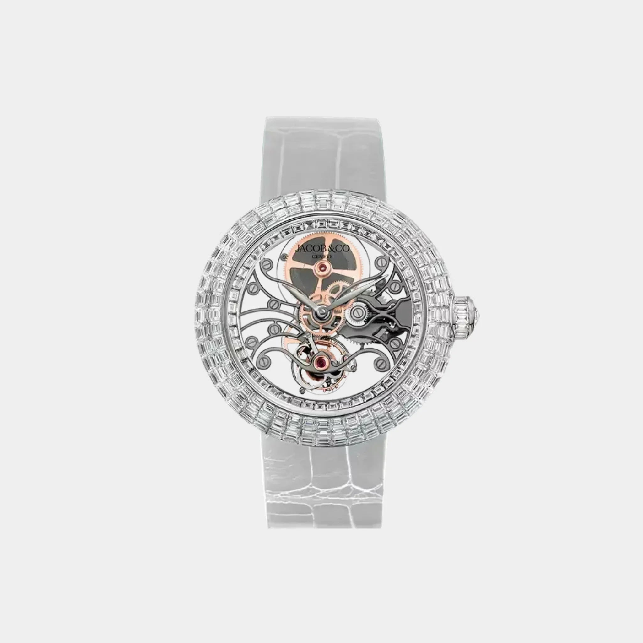 Jacob &amp; Co. Brilliant Skeleton Baguette White Gold White Diamonds