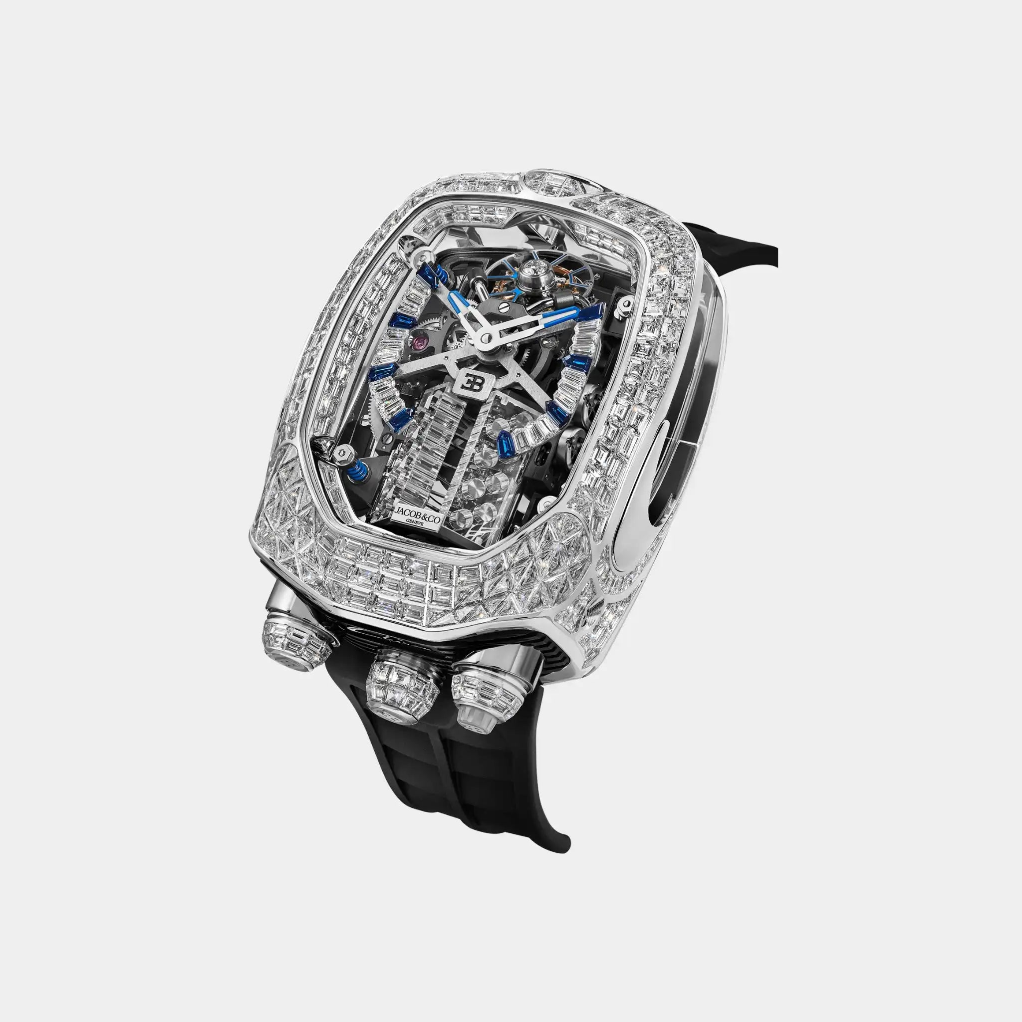 Jacob &amp; Co. Bugatti Chiron Tourbillon Baguette White Gold, Side