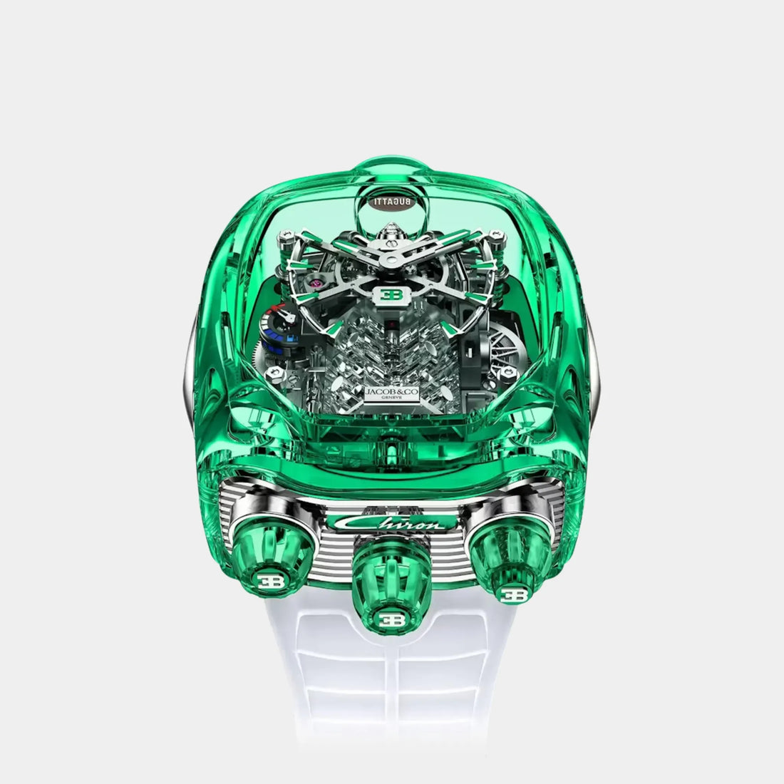 Jacob & Co Bugatti Chiron Tourbillon Green Sapphire Crystal
