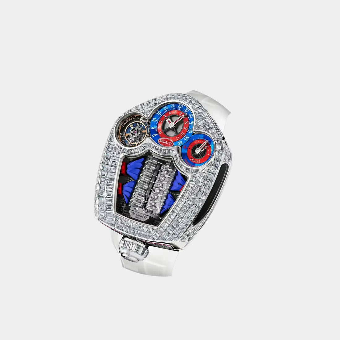 Jacob & Co. Bugatti Tourbillon Baguette White Gold, Side