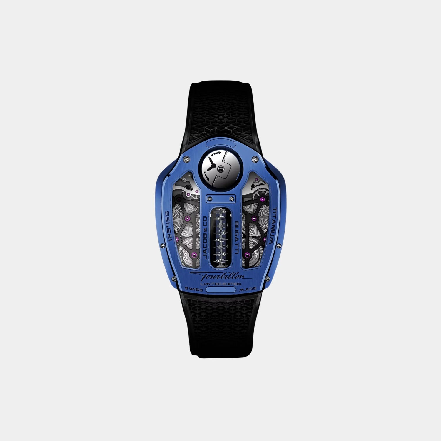 Jacob &amp; Co. Bugatti Tourbillon Blue PVD Titanium, Back