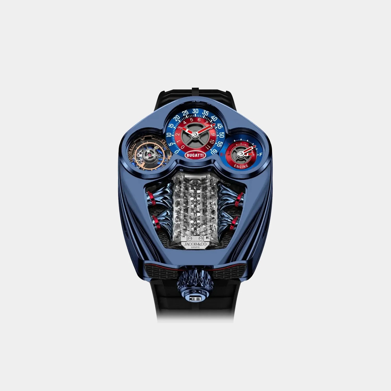 Jacob &amp; Co. Bugatti Tourbillon Blue PVD Titanium, Front