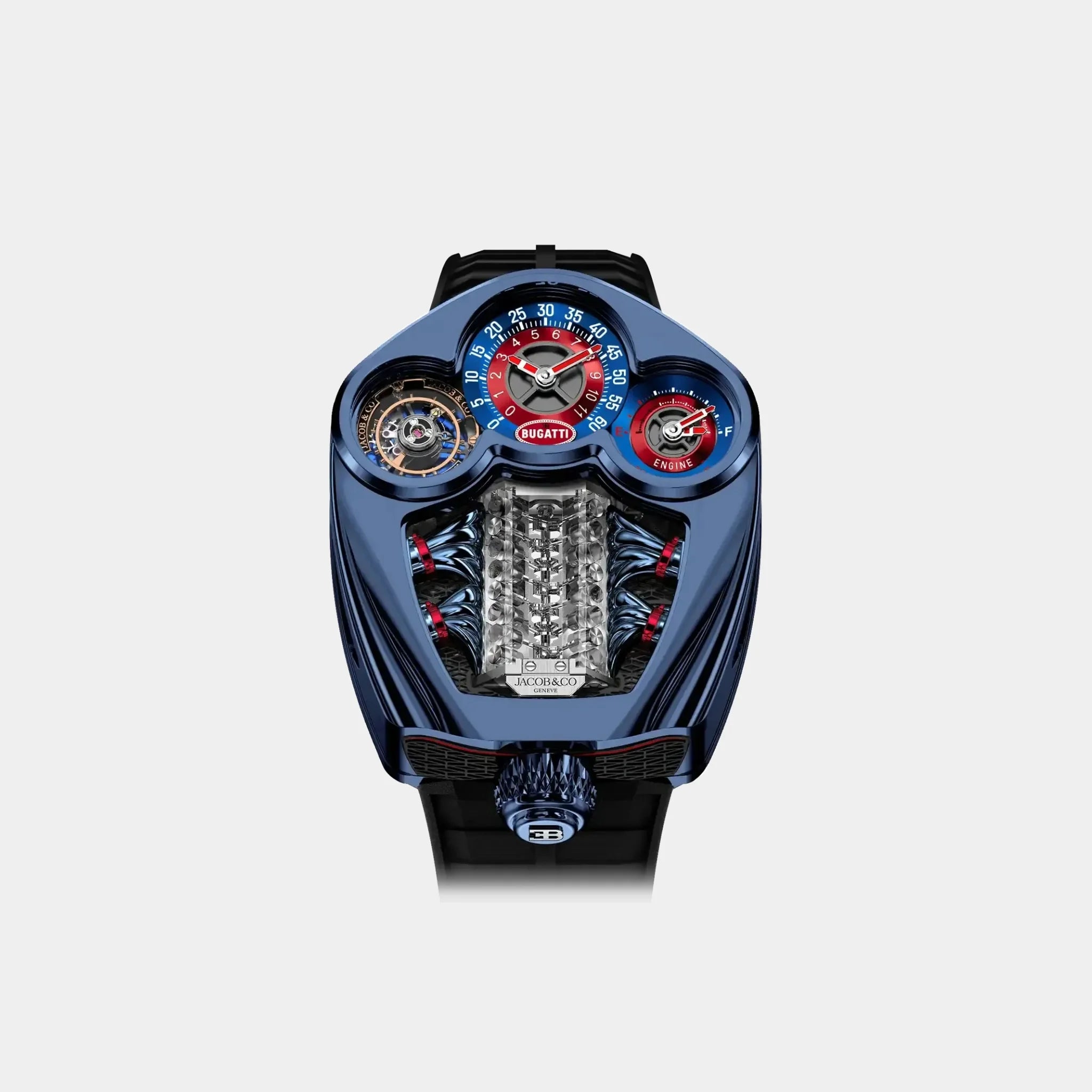 Jacob &amp; Co. Bugatti Tourbillon Blue PVD Titanium, Front