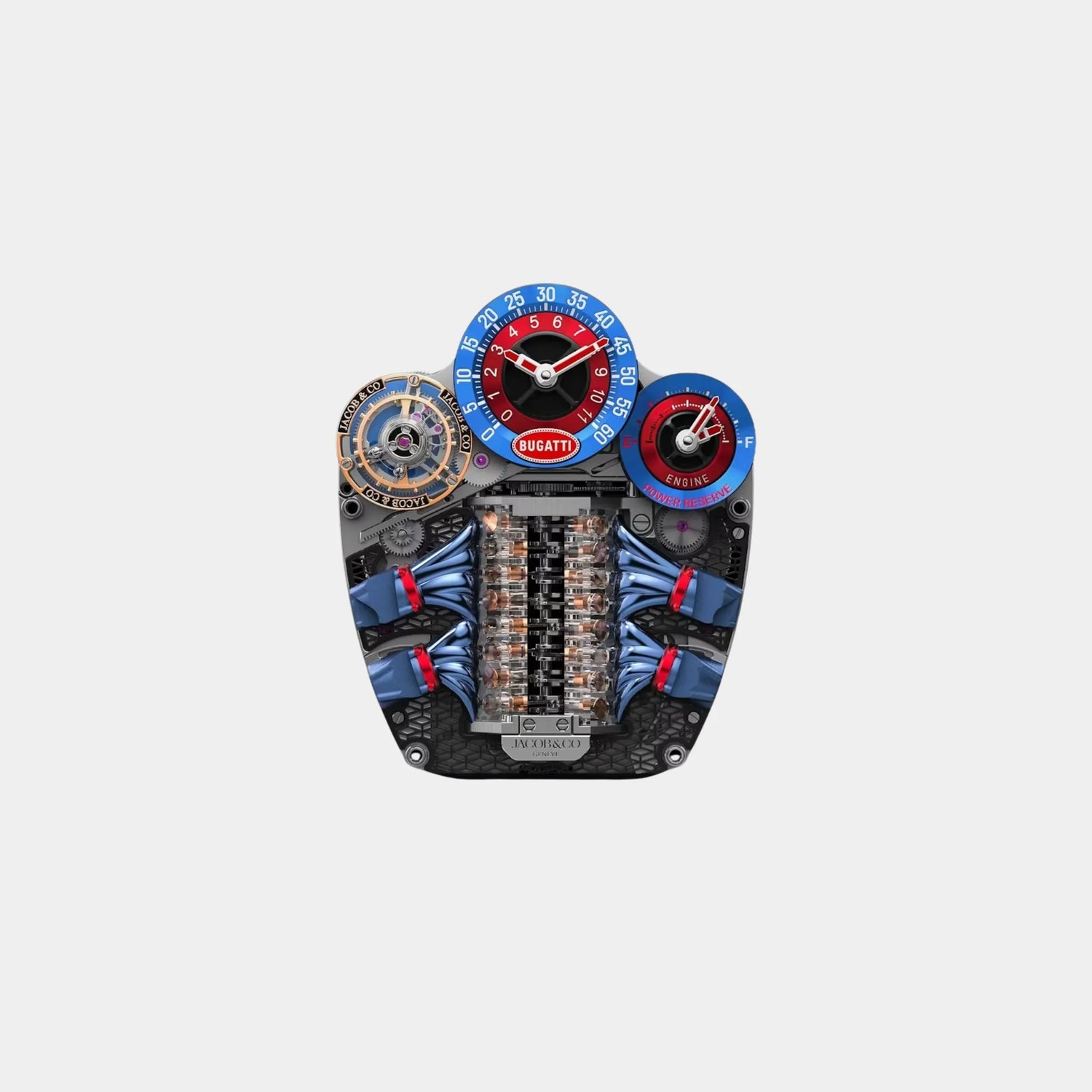 Jacob &amp; Co. Bugatti Tourbillon Blue PVD Titanium, Movement
