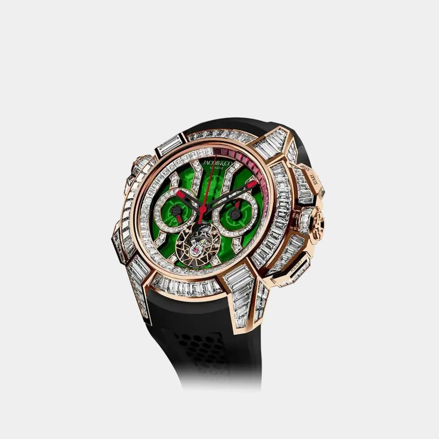 Jacob &amp; Co. Epic X Chrono Tourbillon Baguette Green Crystal 