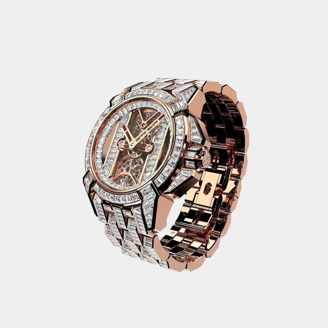 Jacob & Co. Epic X Tourbillon Baguette Rose Gold EX520.43.BD.AA.B40BD, Front