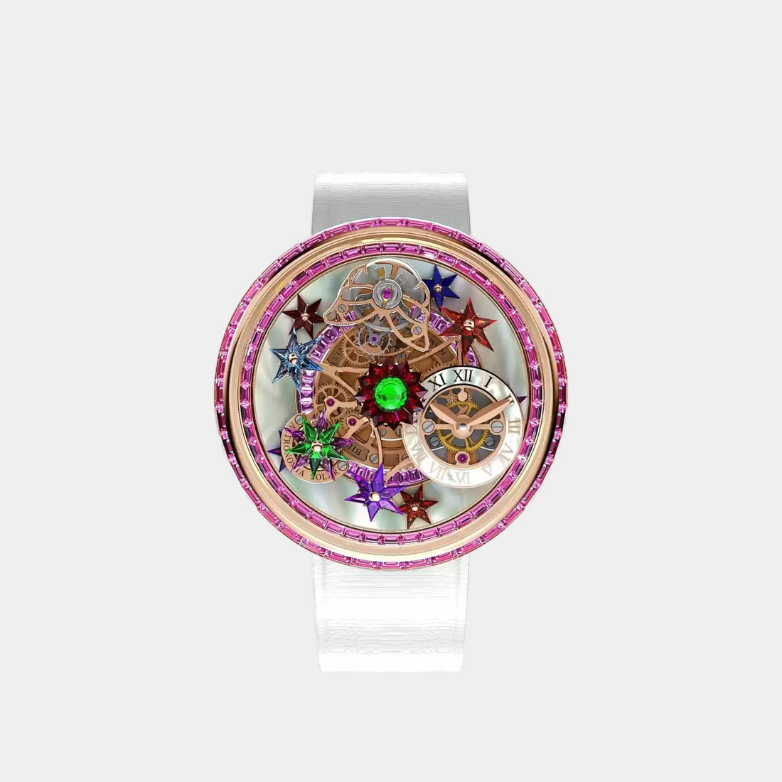 Jacob &amp; Co. Fleurs de Jardin Rose Gold and Pink Sapphires, Front