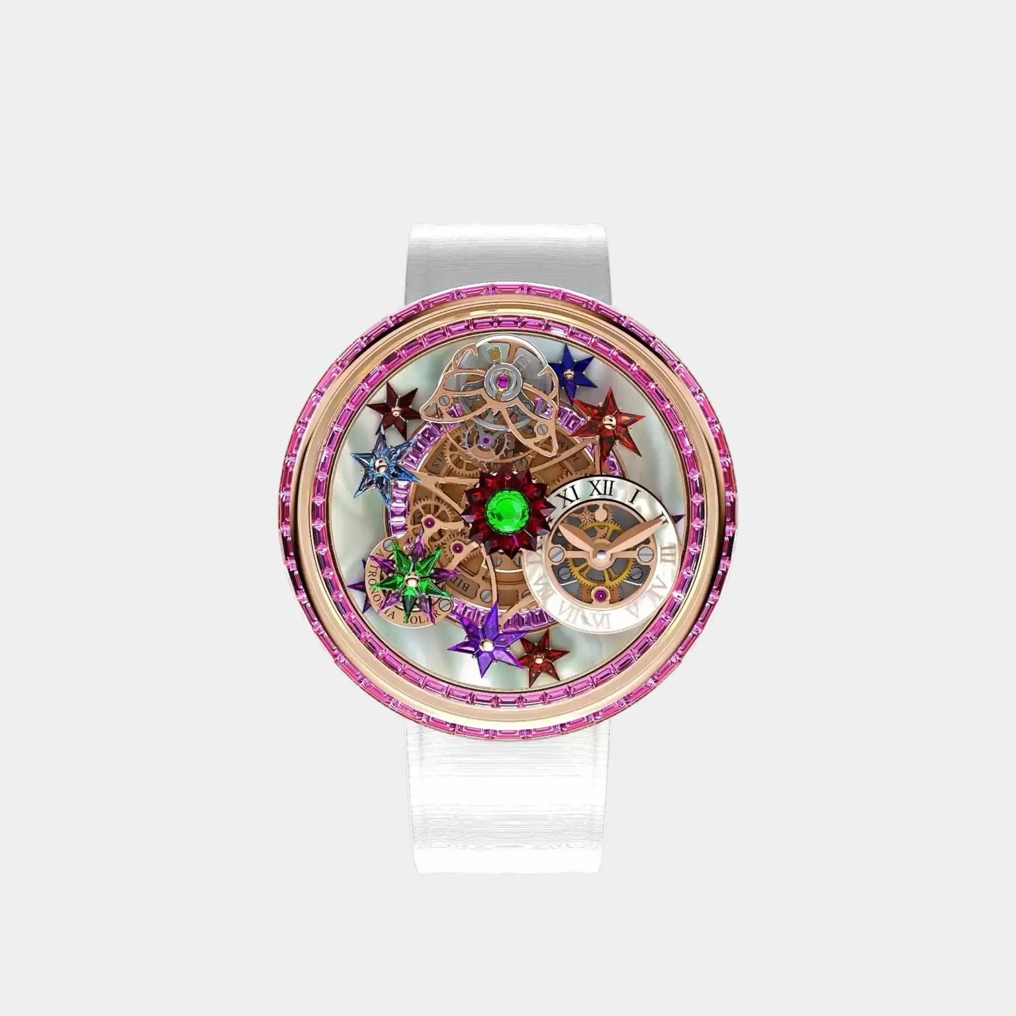 Jacob &amp; Co. Fleurs de Jardin Rose Gold and Pink Sapphires, Front