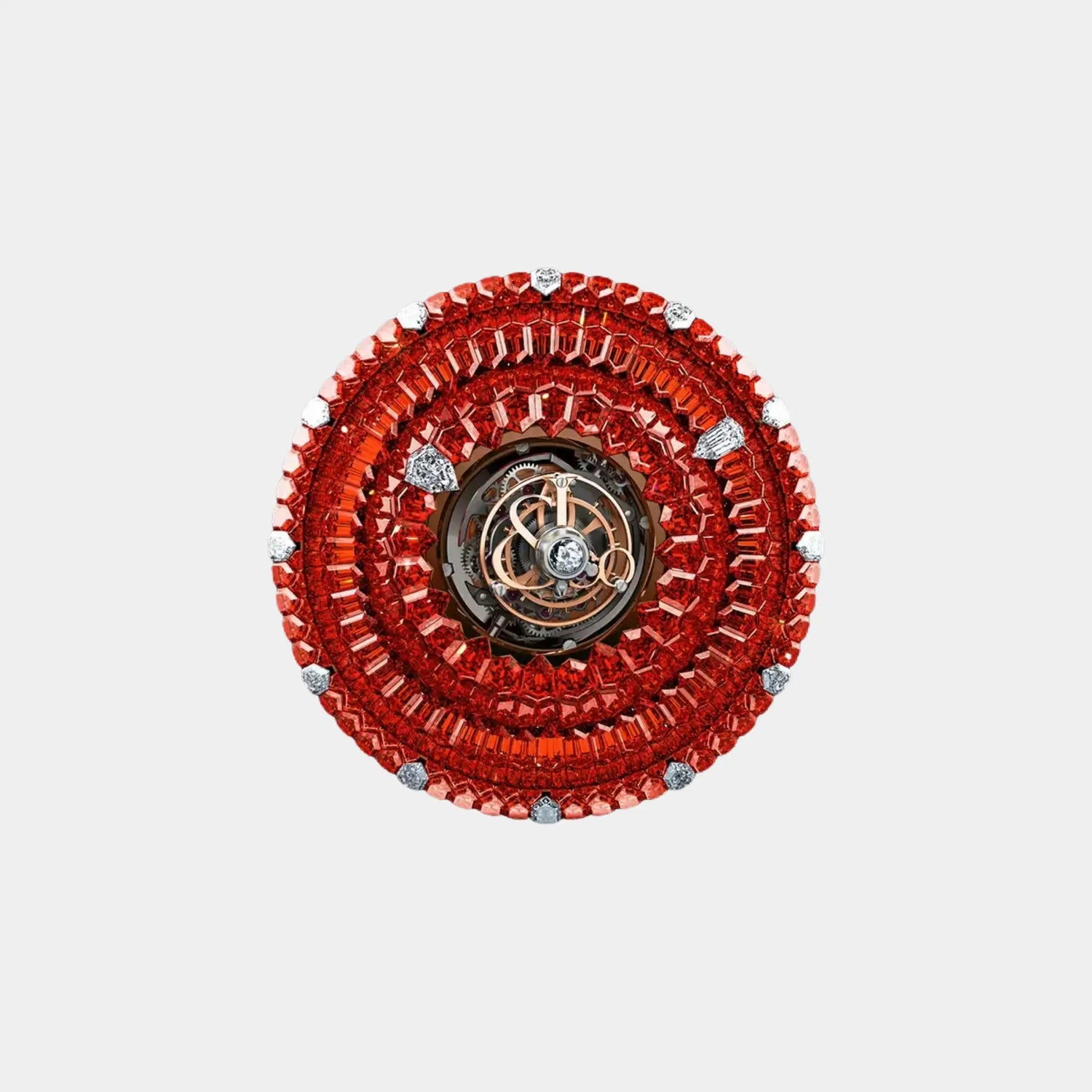 Jacob &amp; Co. The Mystery Tourbillon Full Orange Sapphires Rose Gold, Dial