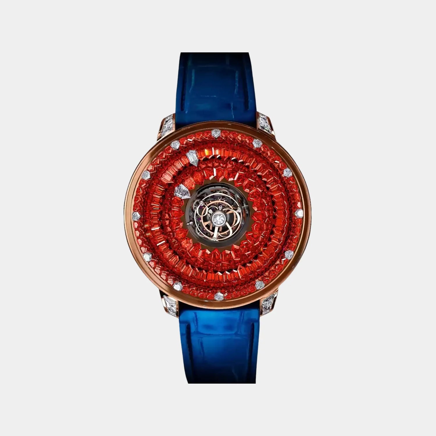 Jacob &amp; Co. The Mystery Tourbillon Full Orange Sapphires Rose Gold, Front