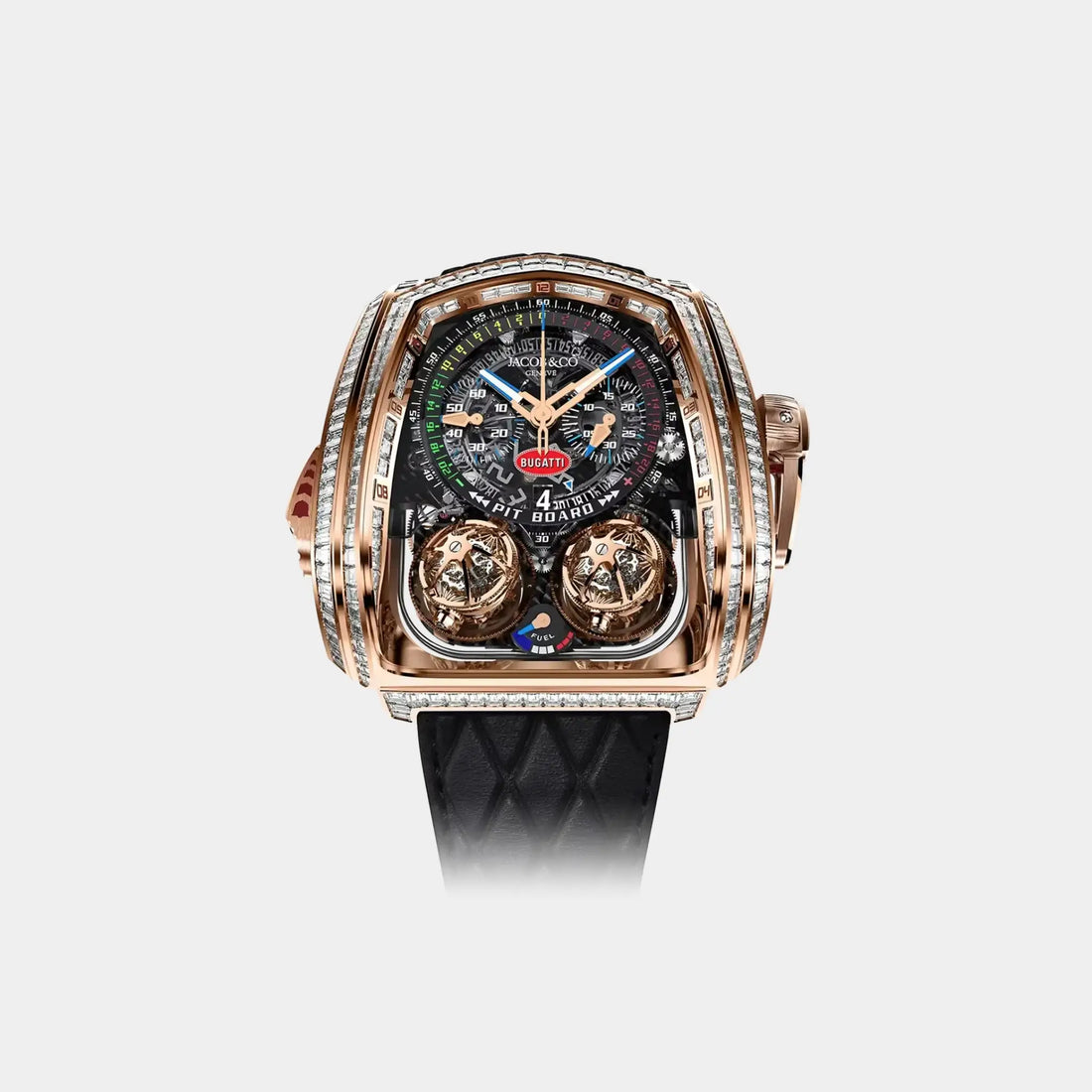Jaco & Co. Twin Turbo Furious Baguette Rose Gold TT800.40.BD.AB.A, Front