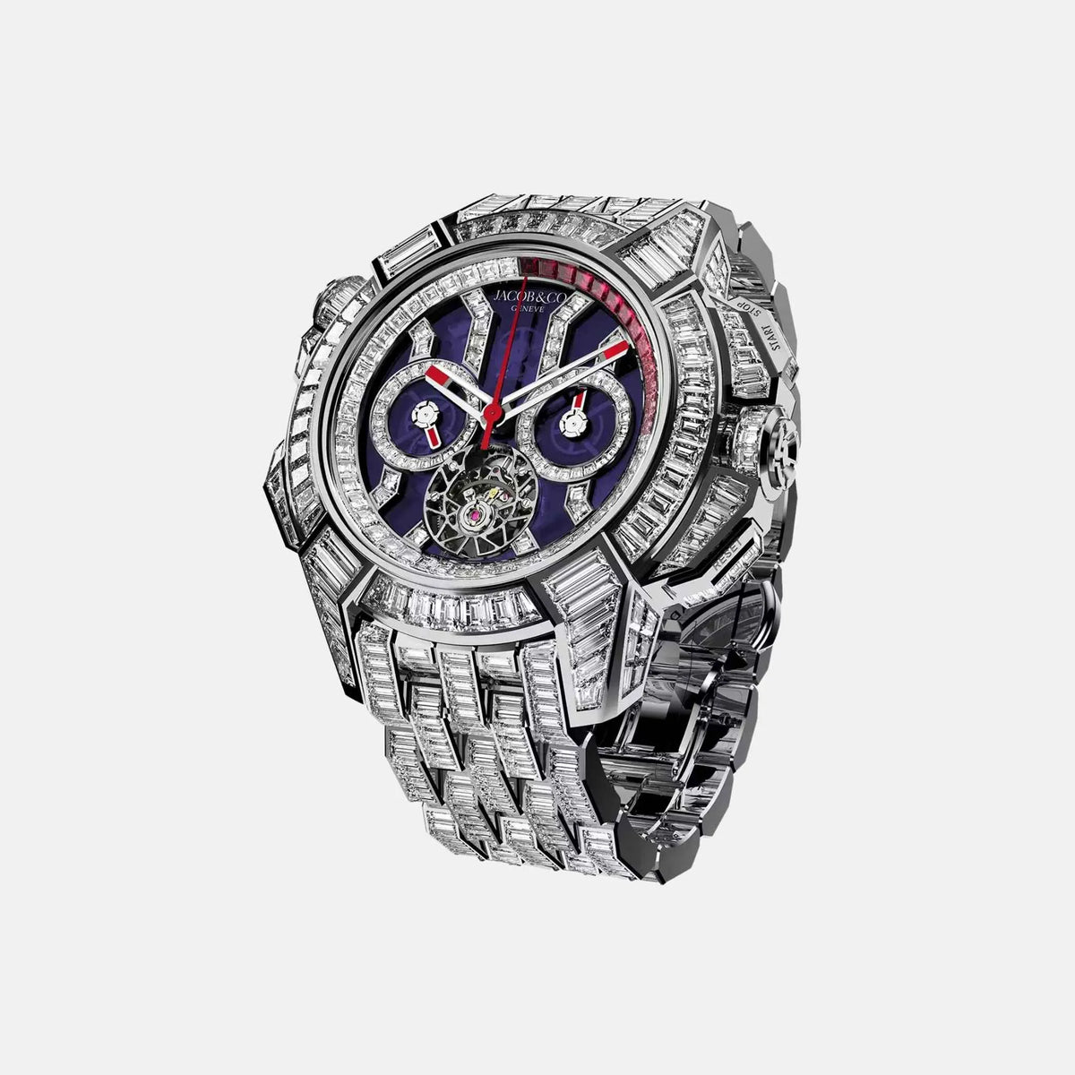 Epic X Chrono Tourbillon Baguette Blue Crystal Bracelet