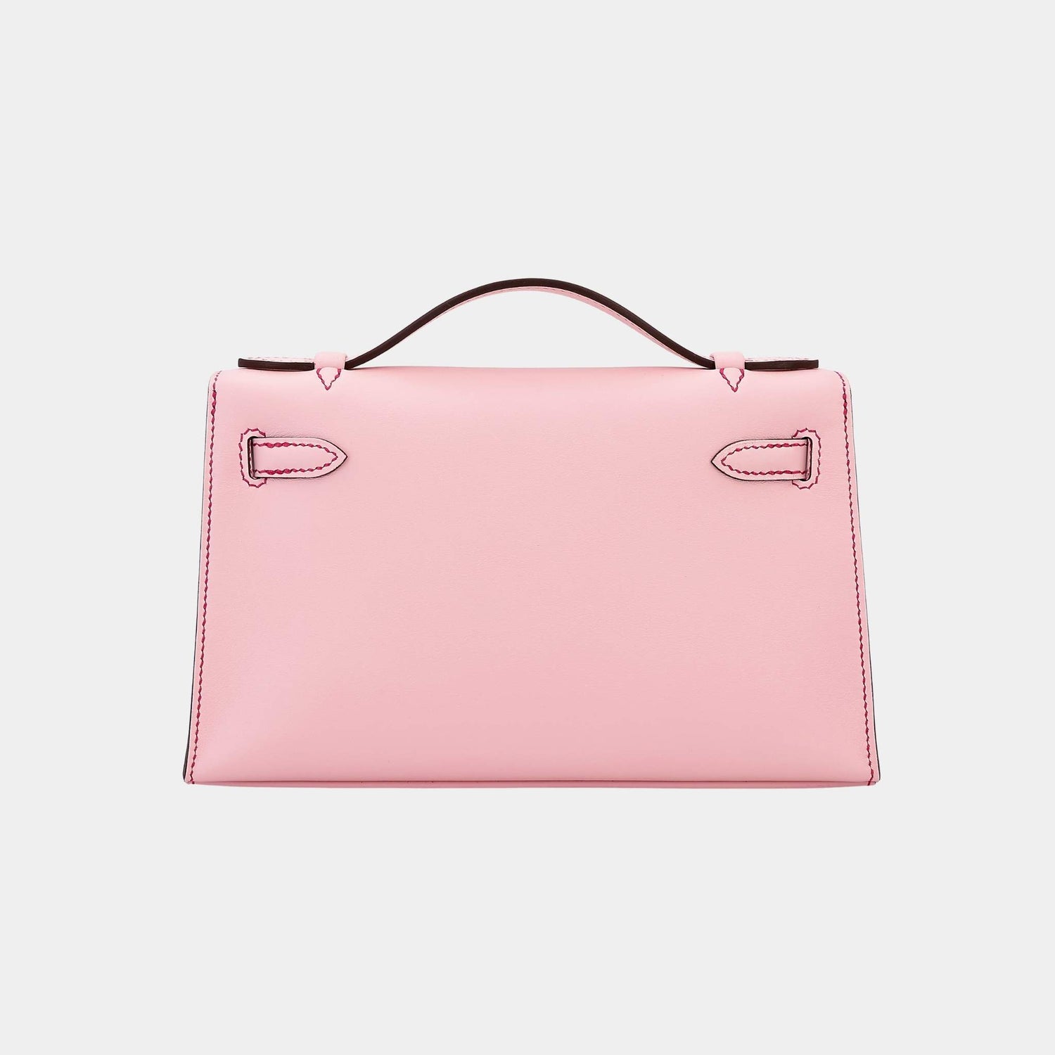 Hermes Kelly Pochette HSS Swift Rose Sakura/Gris Perle/Framboise PBHW, Back