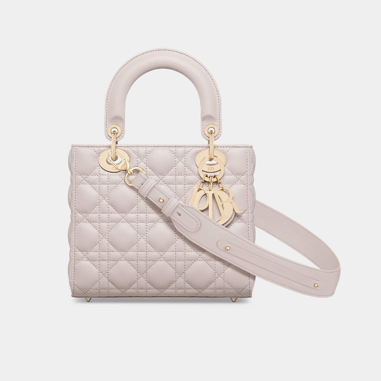 Lady Dior My ABCDior Small Bag Cannage Lambskin, Beige Lin, Front