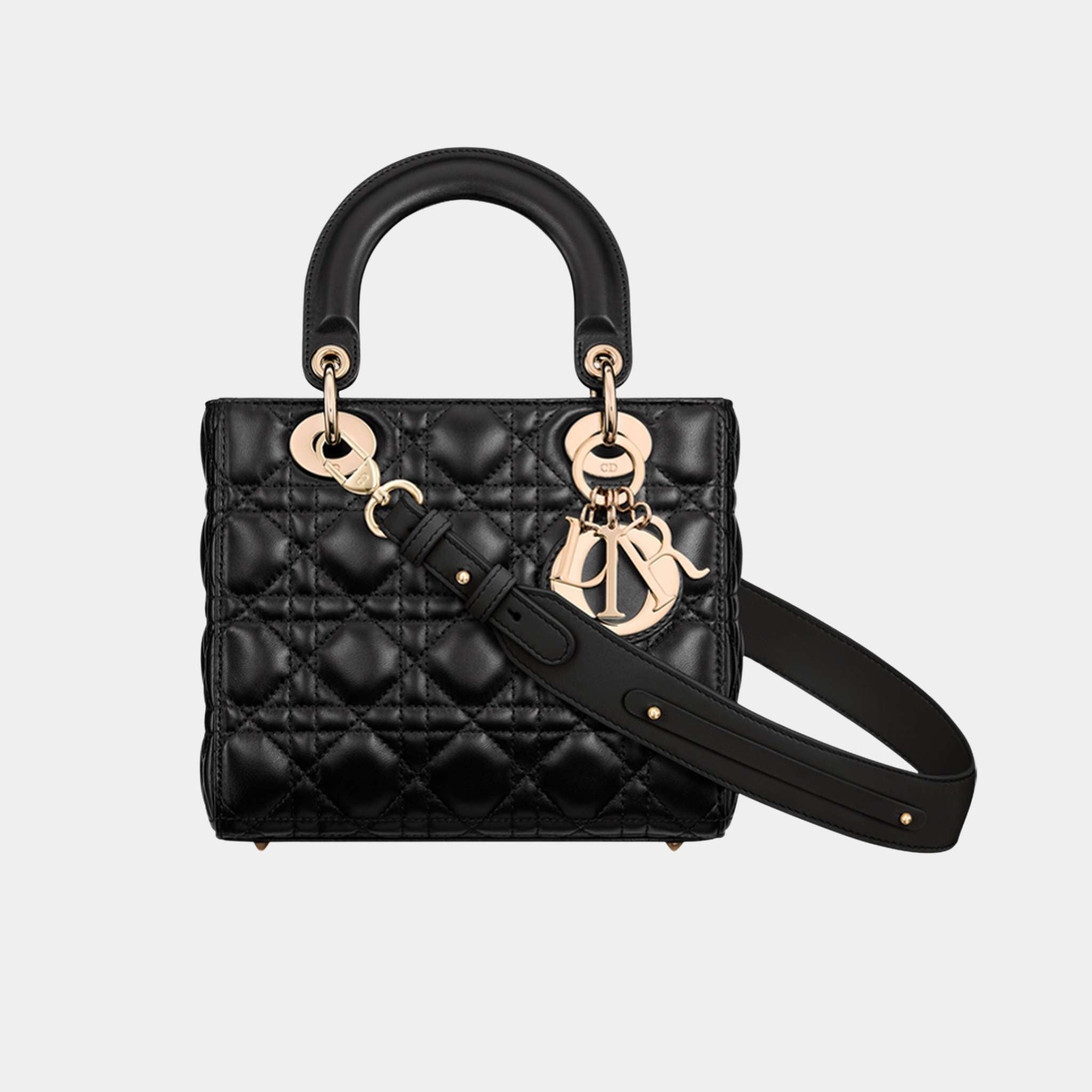 Lady Dior My ABCDior Small Bag Cannage Lambskin, Black, Front