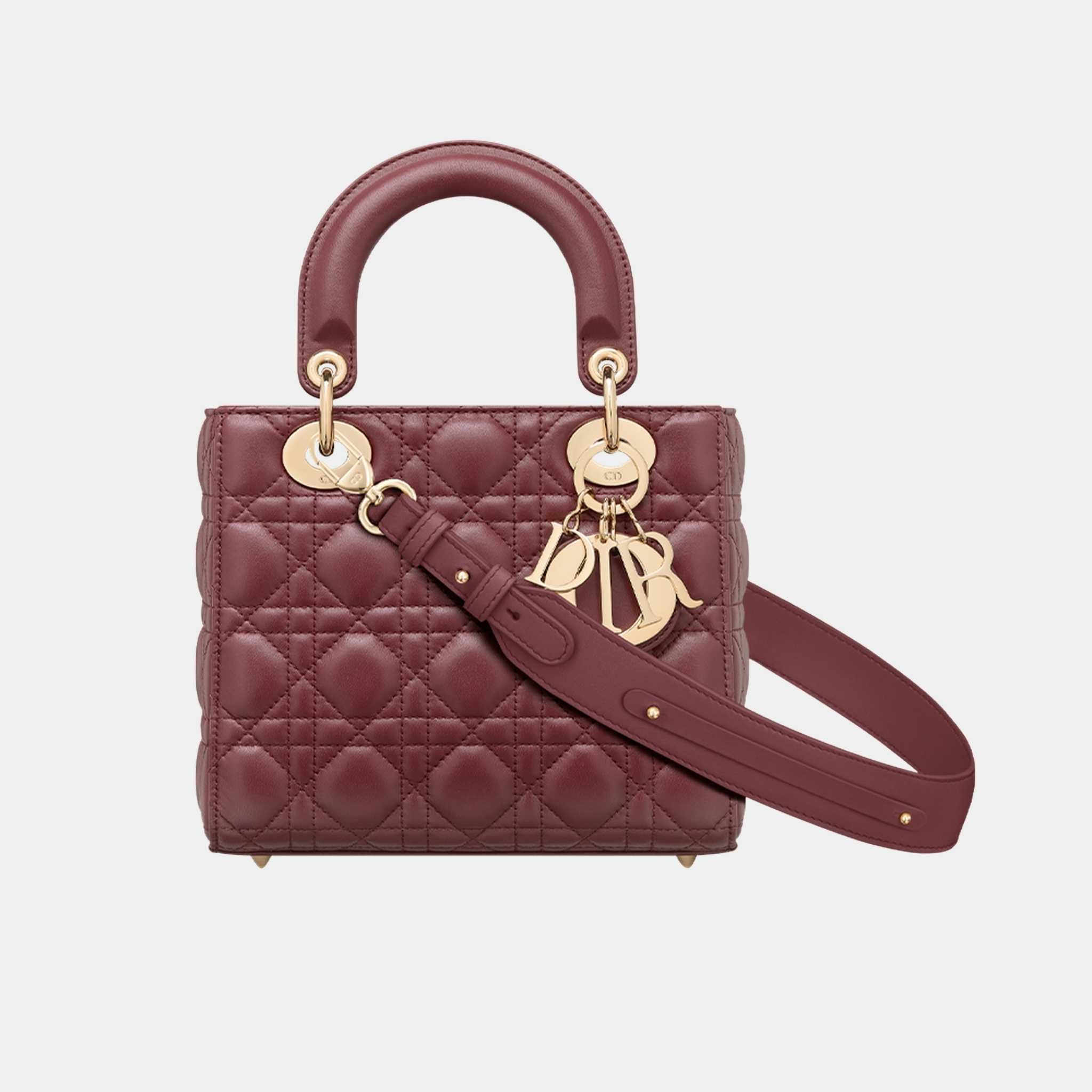 Lady Dior My ABCDior Small Bag Cannage Lambskin, Dahlia Red, Front