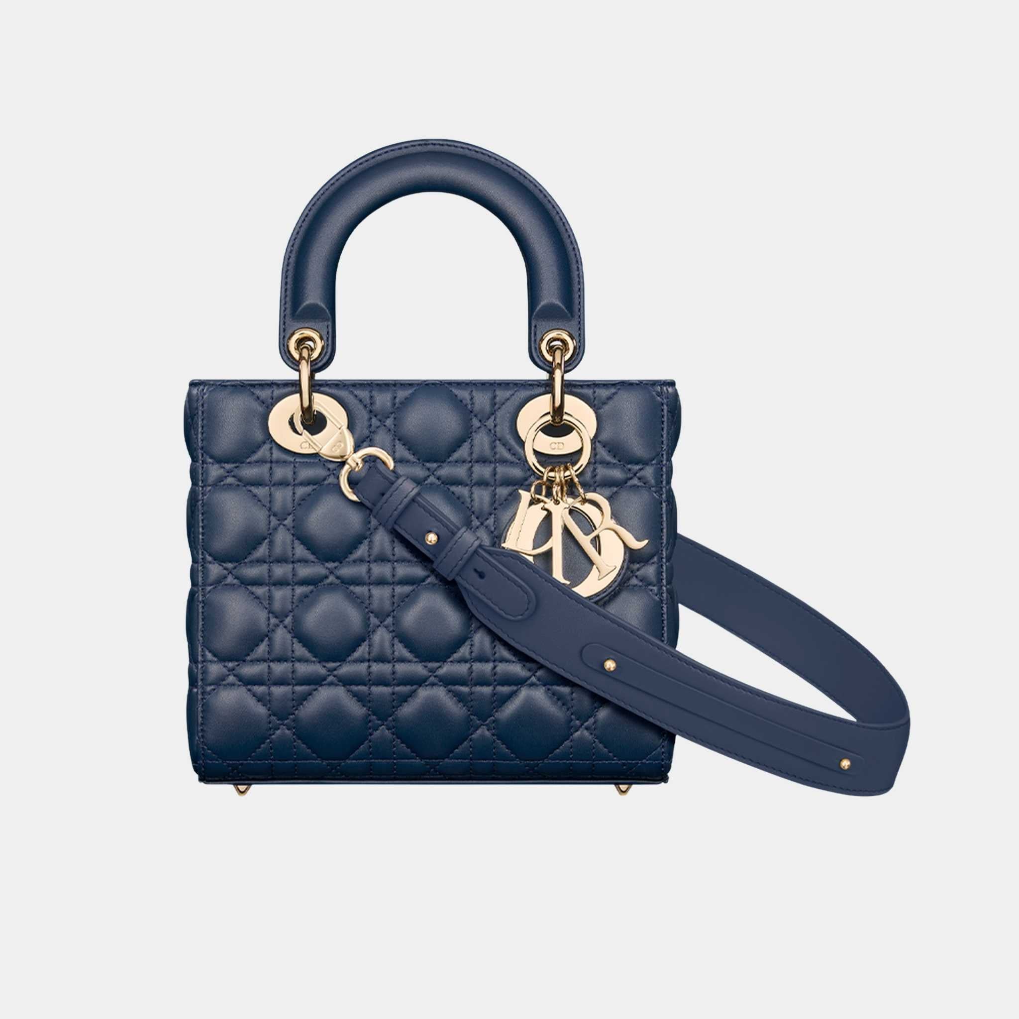 Lady Dior My ABCDior Small Bag Cannage Lambskin, Ocean Blue, Front