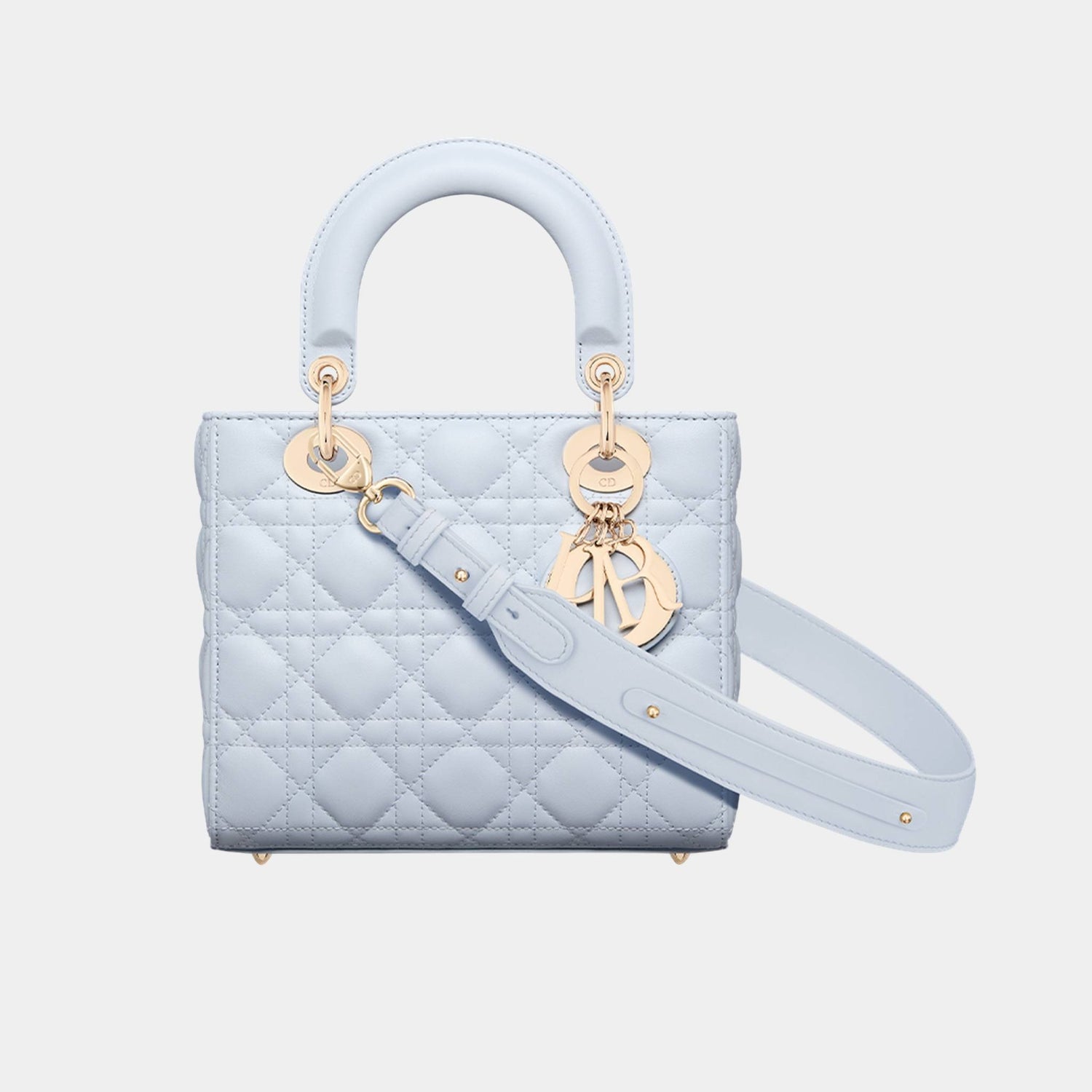 Lady Dior My ABCDior Small Bag Cannage Lambskin, Shirt Blue, Front