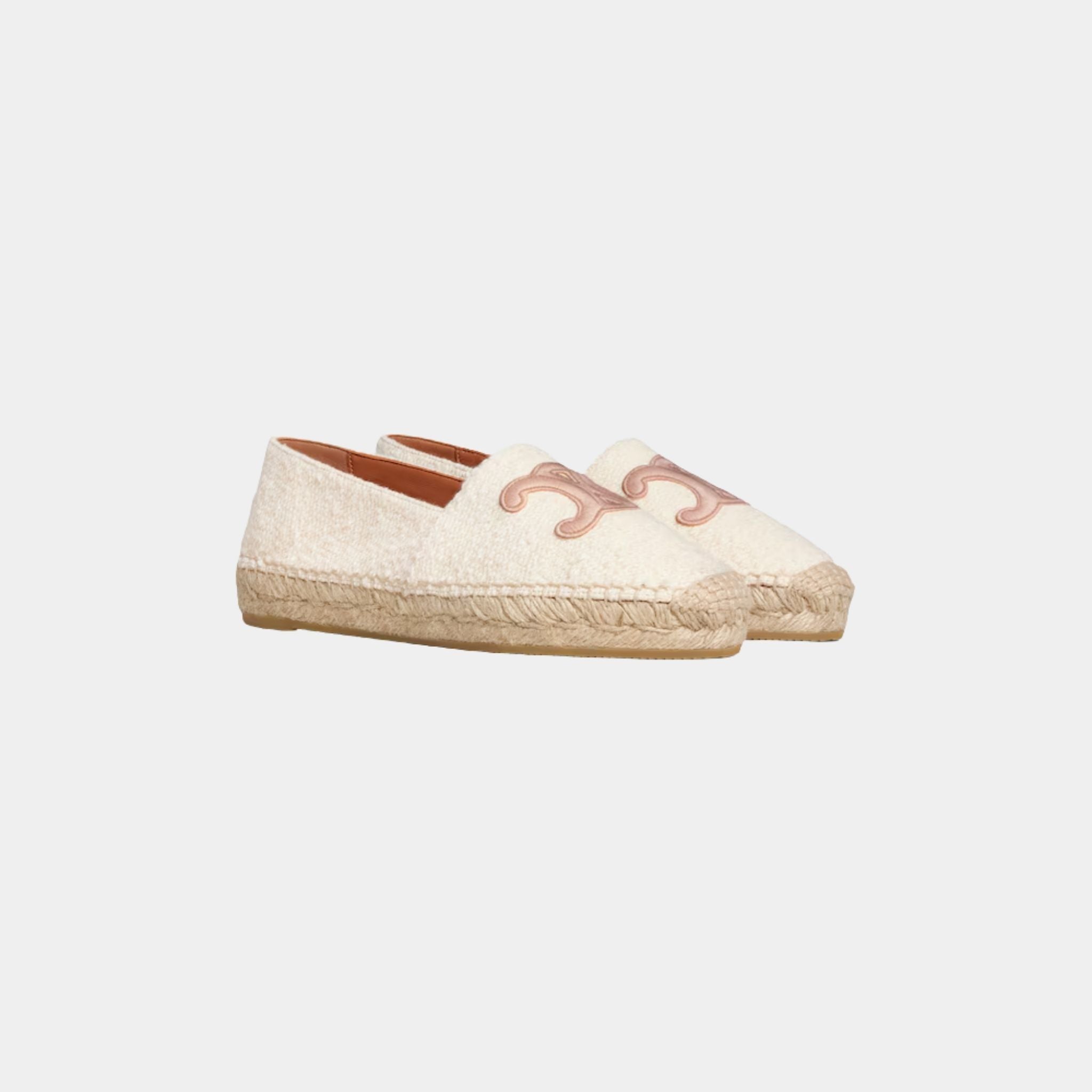 Les Espadrilles Celine in Tweed, Cream, Front