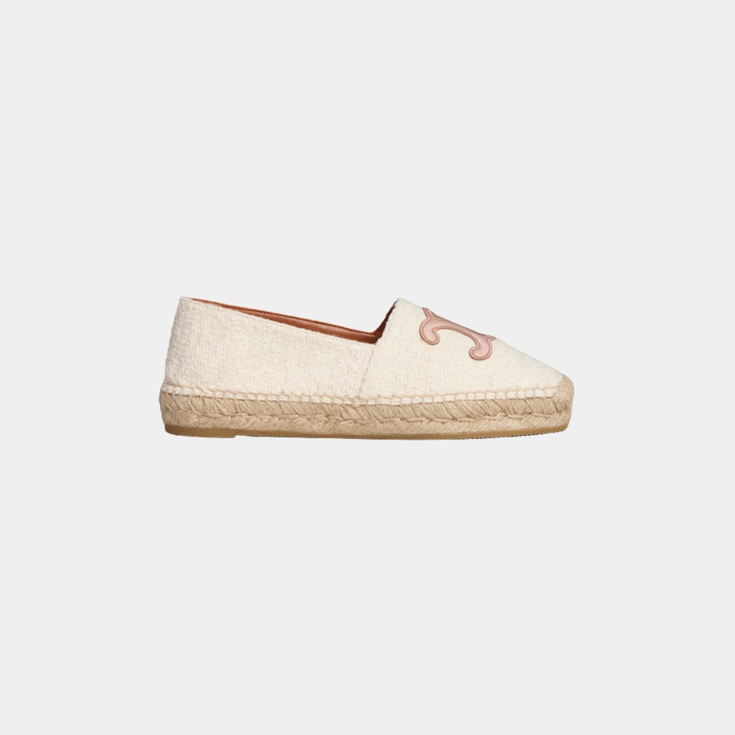 Les Espadrilles Celine in Tweed, Cream, Side