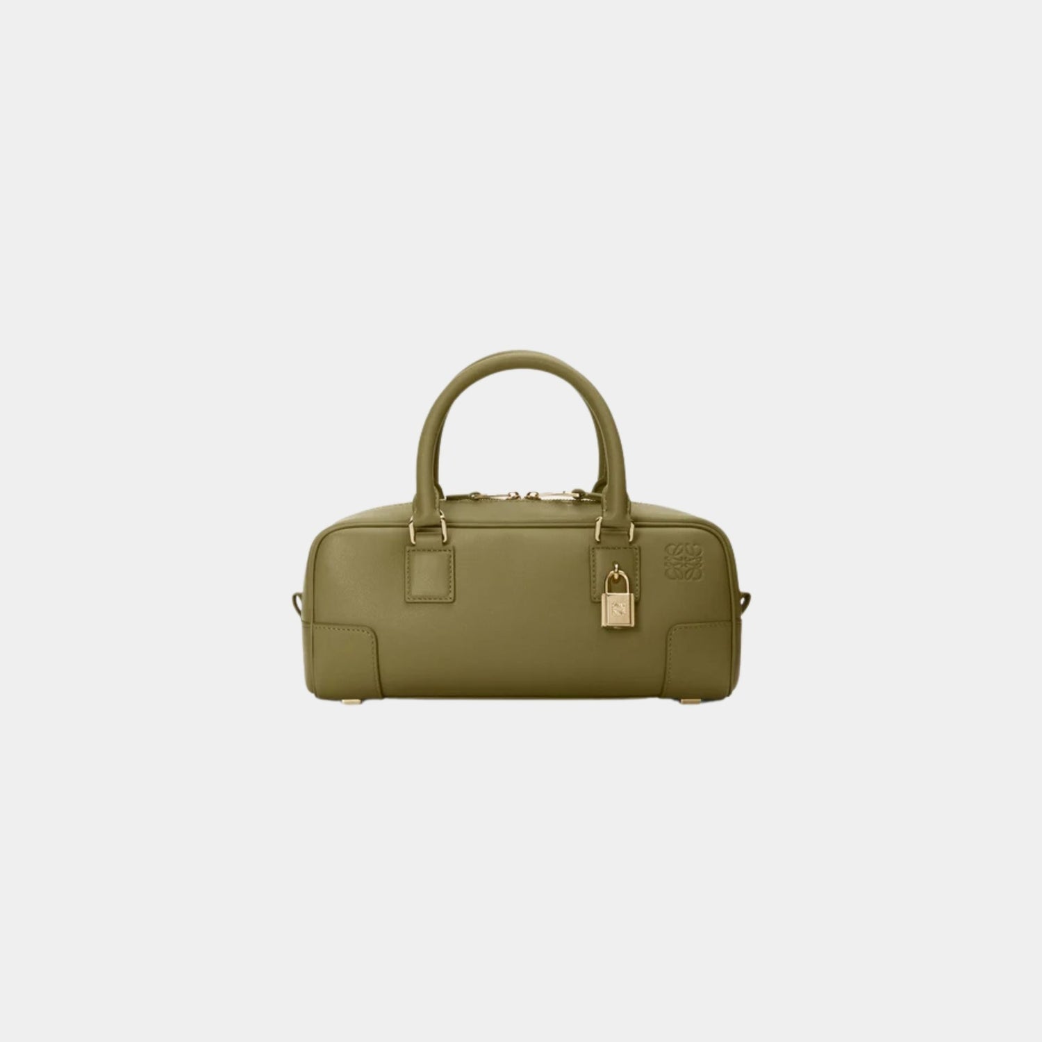 Loewe Amazona 23 Cropped Bag In Nappa Calfskin, Olive, Front