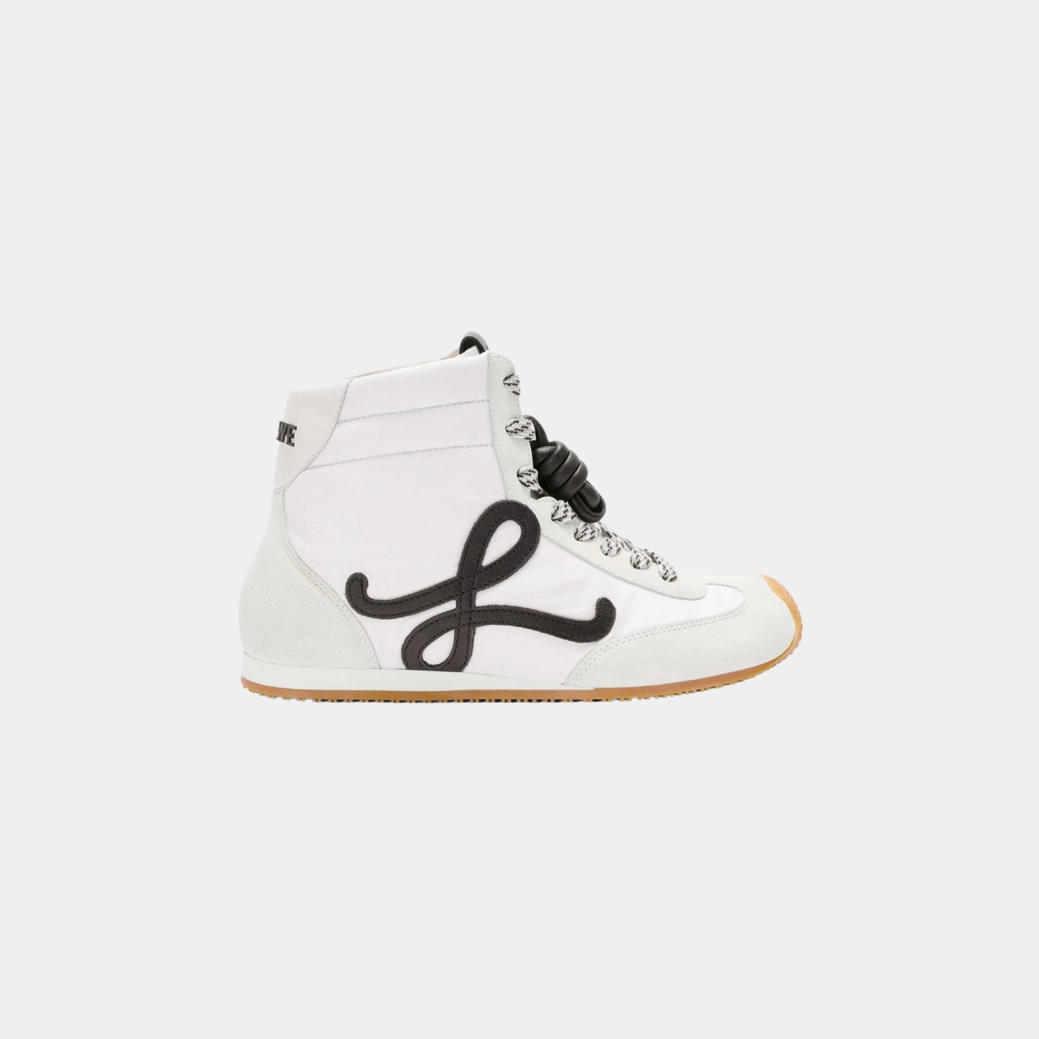 Loewe Ballet Runner 2.0 High-Top In Nylon and Calfskin, White, Side