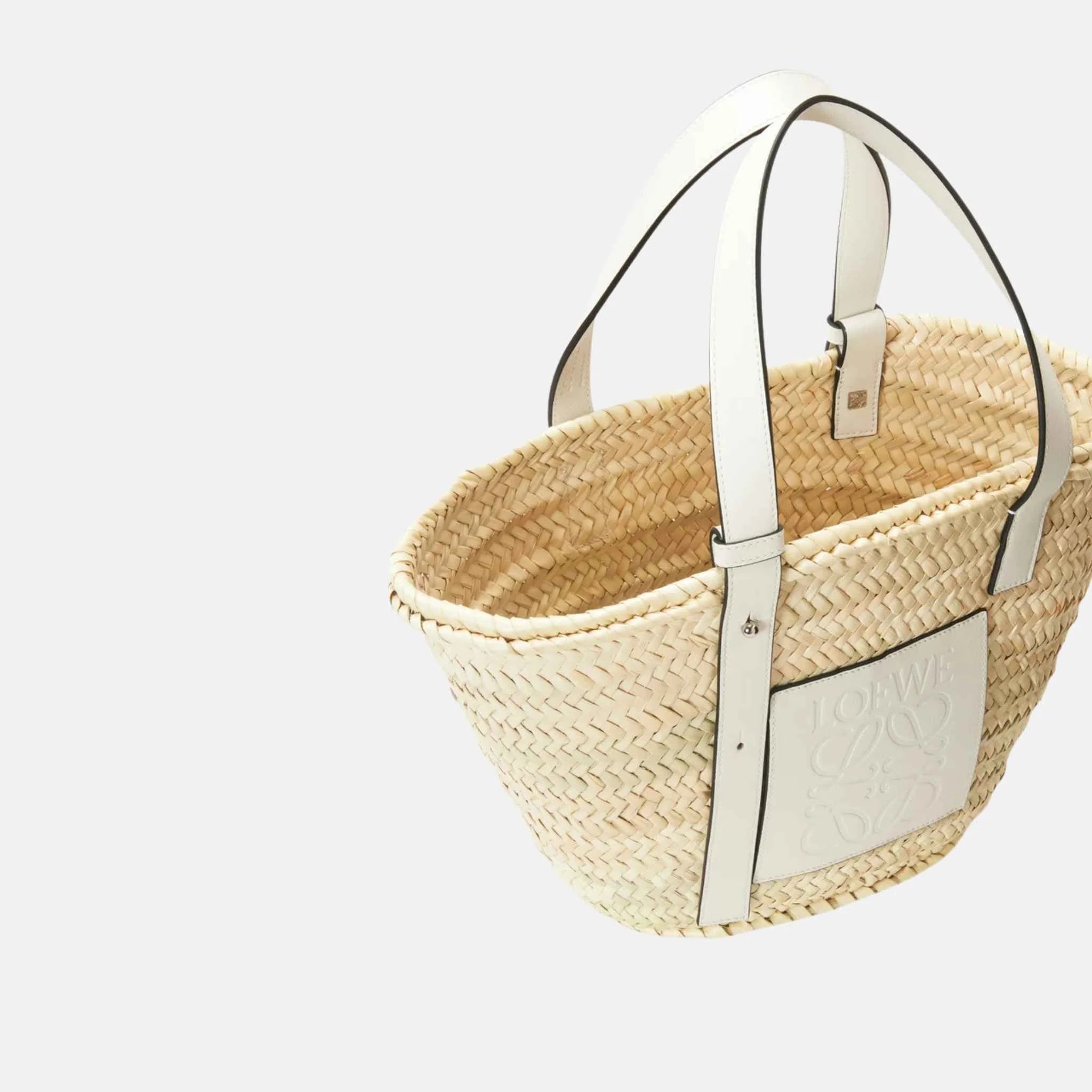 Loewe Basket Bag in Palm Leaf and Calfskin, Inside