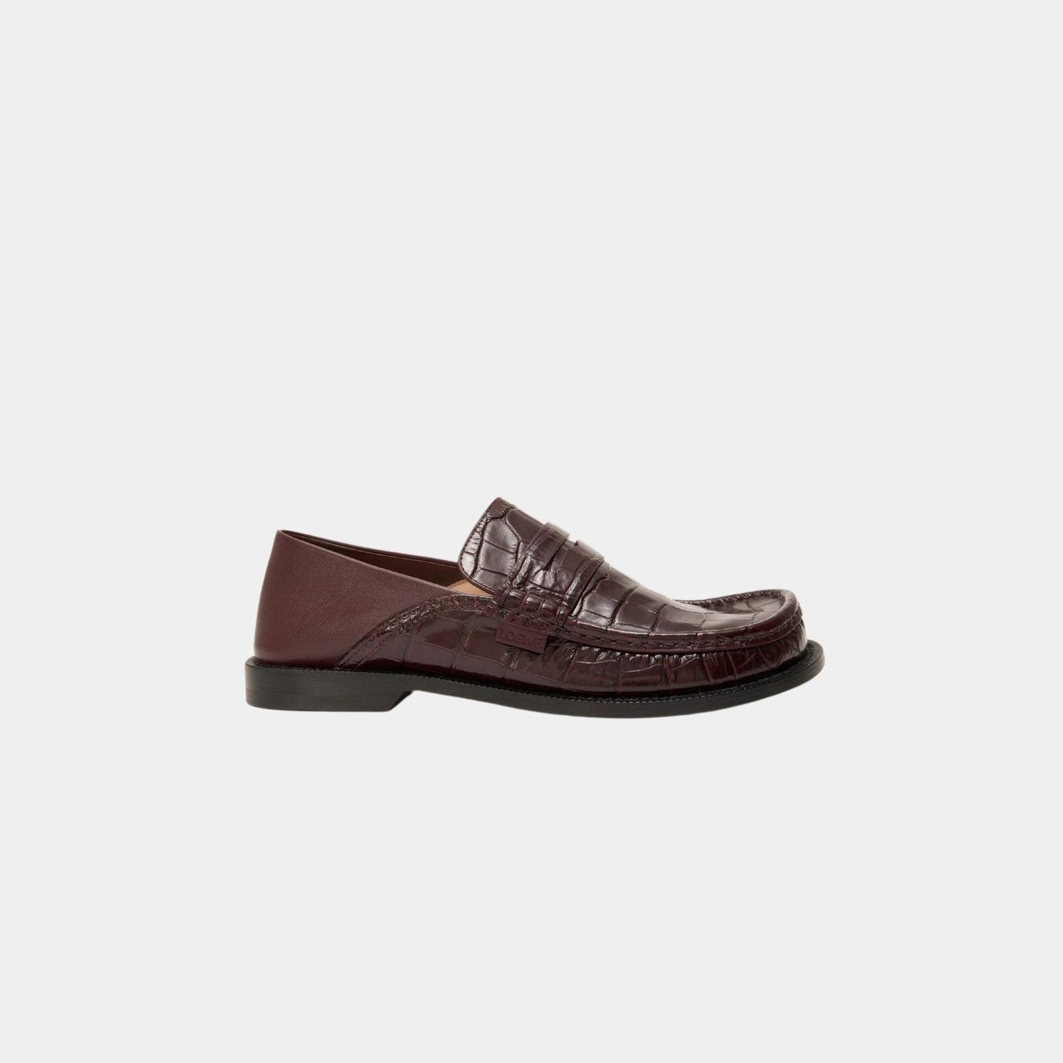 Loewe Campo Loafer Calfskin With Crocodile-Embossed Upper, Side