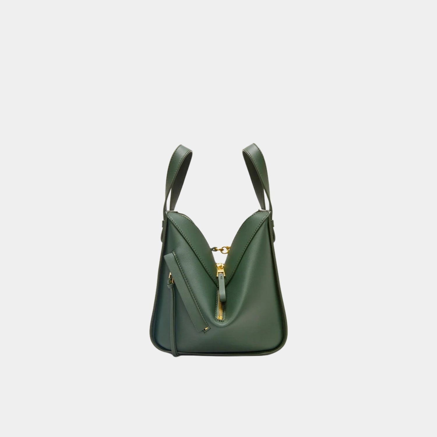 Loewe Compact Hammock Bag In Classic Calfskin, Bottle Green, Side