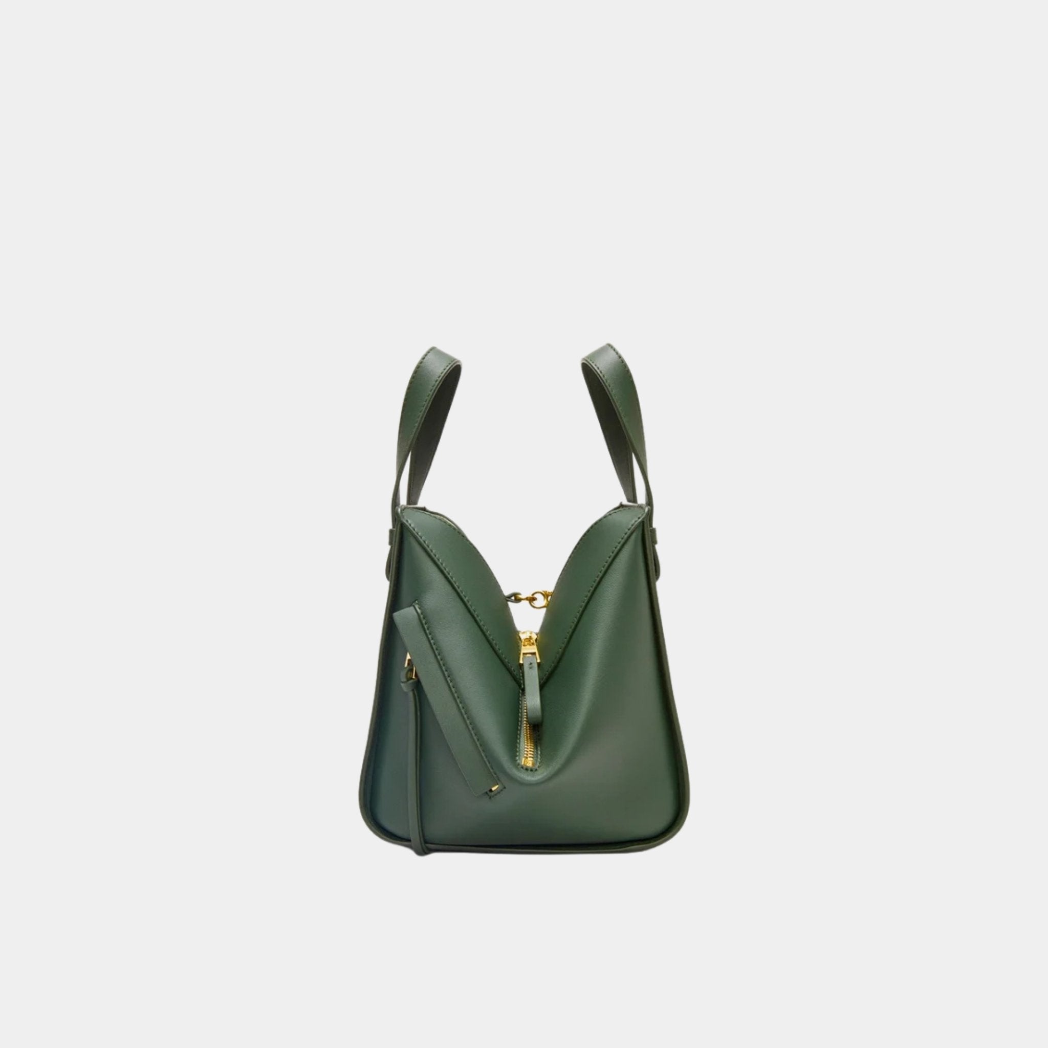 Loewe Compact Hammock Bag In Classic Calfskin, Bottle Green, Side