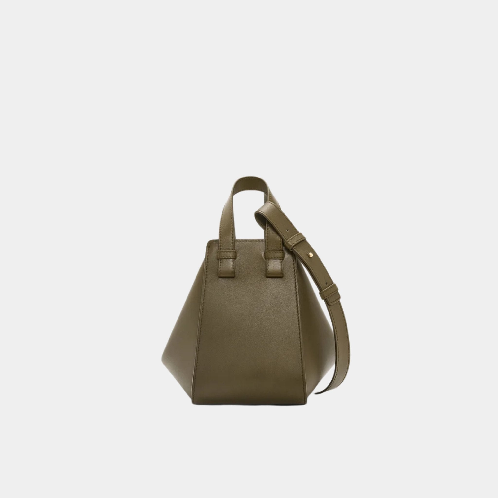 Loewe Compact Hammock Bag In Classic Calfskin, Dark Khaki, Back
