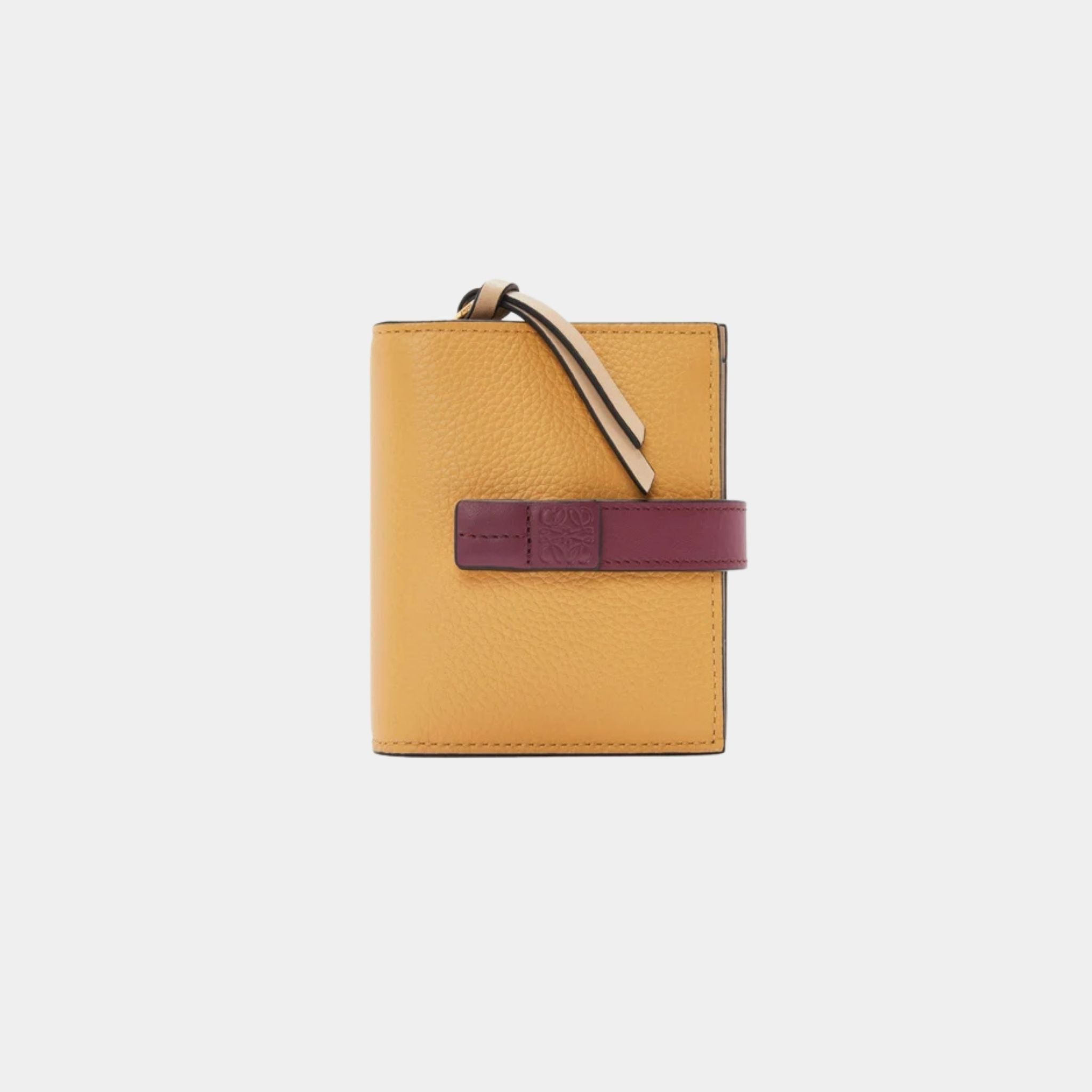Loewe Compact Zip Wallet In Soft Grained Calfskin, Biscuit, Front