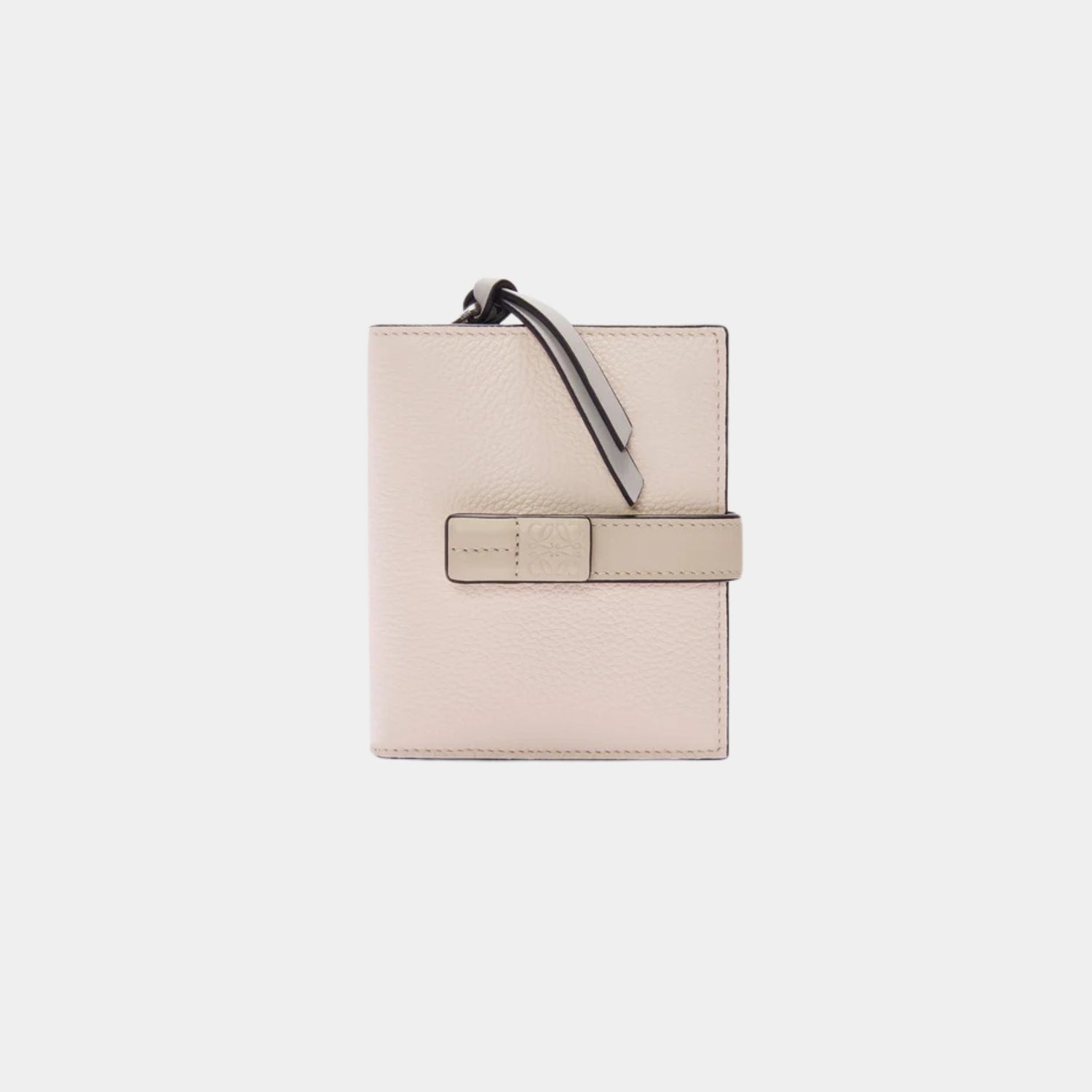 Loewe Compact Zip Wallet In Soft Grained Calfskin, Talc, Front